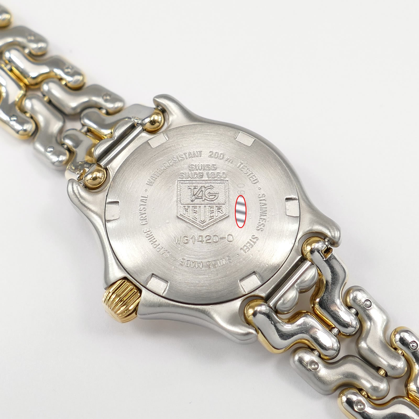 TAG Heuer SEL WG1420-0 stainless steel screw down case back