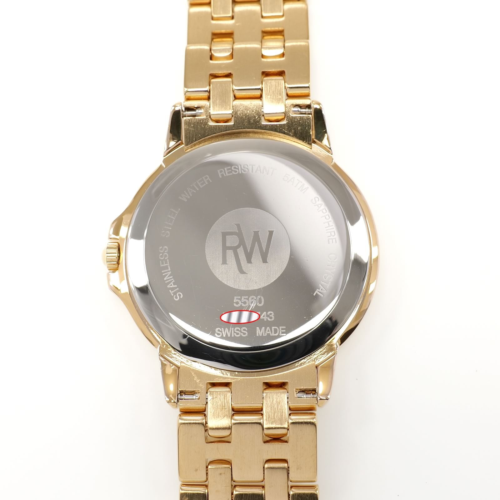 Raymond Weil Tango 5560 stainless steel case back