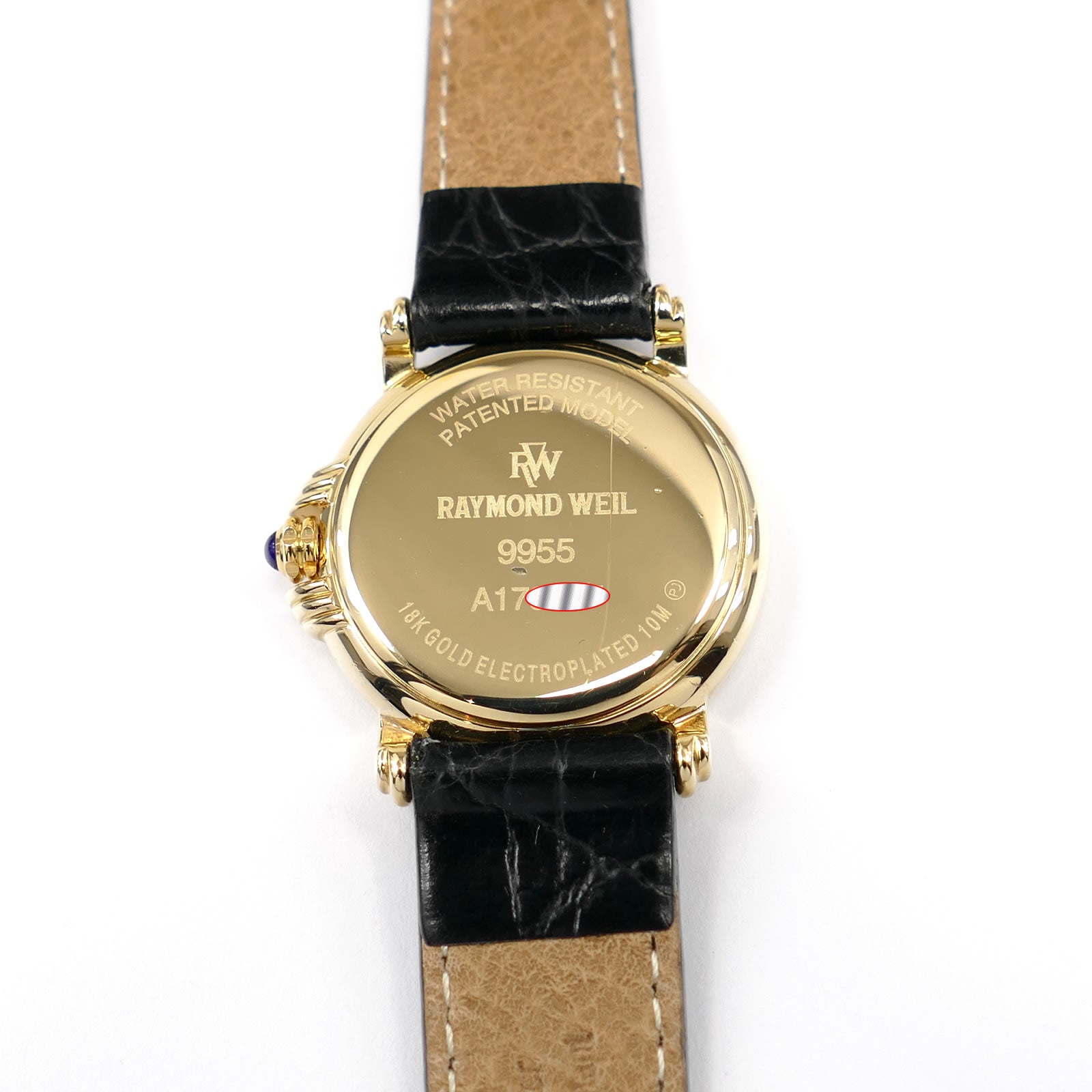 Raymond Weil Vintage 9955 18k Gold Plated case back