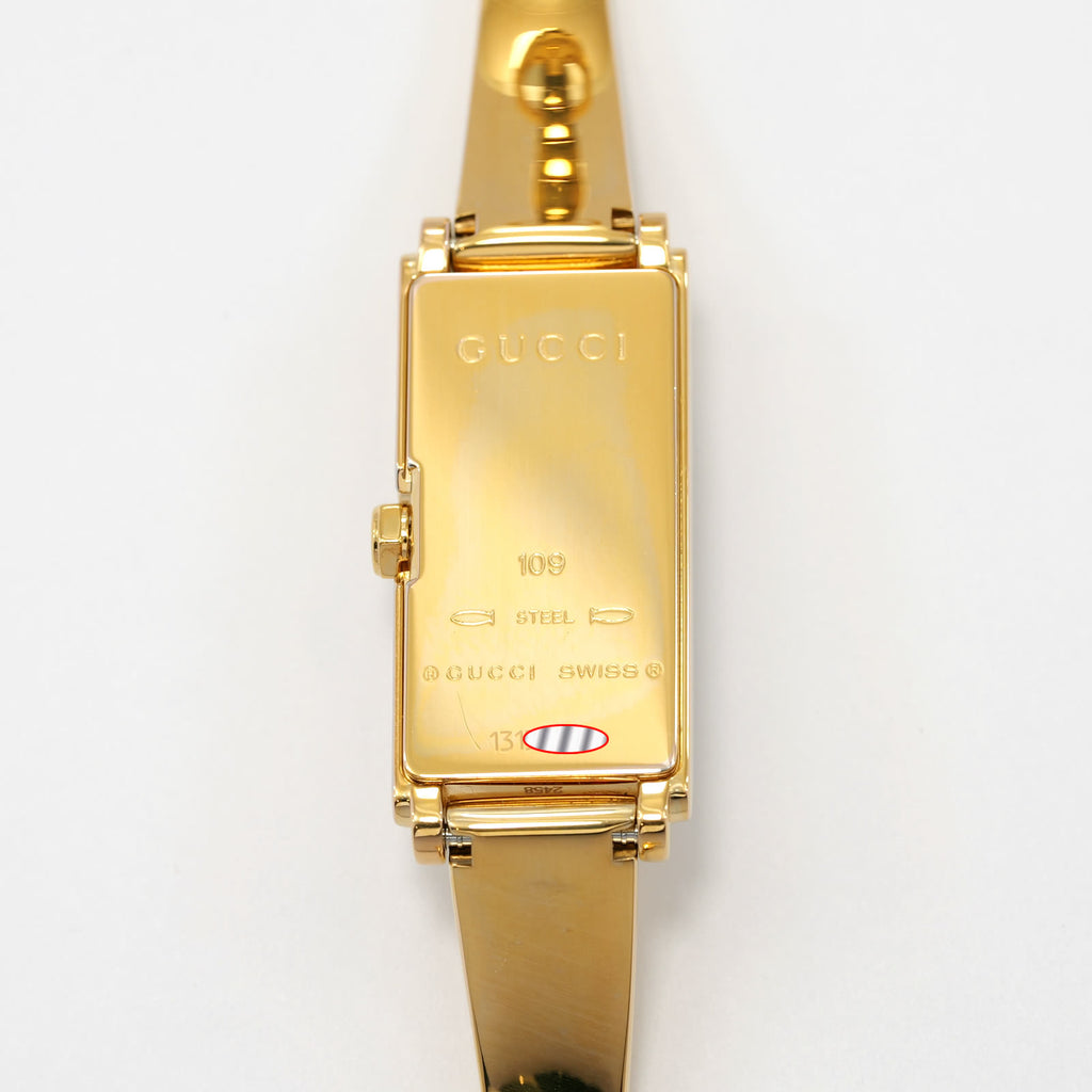 Gucci G-Line 109 18k Gold Plated case back