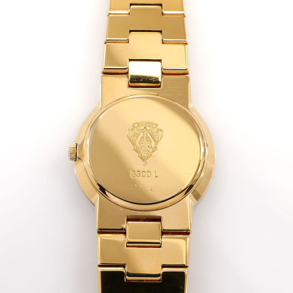 Gucci 3300L Black Dial 18k Gold Plated case back