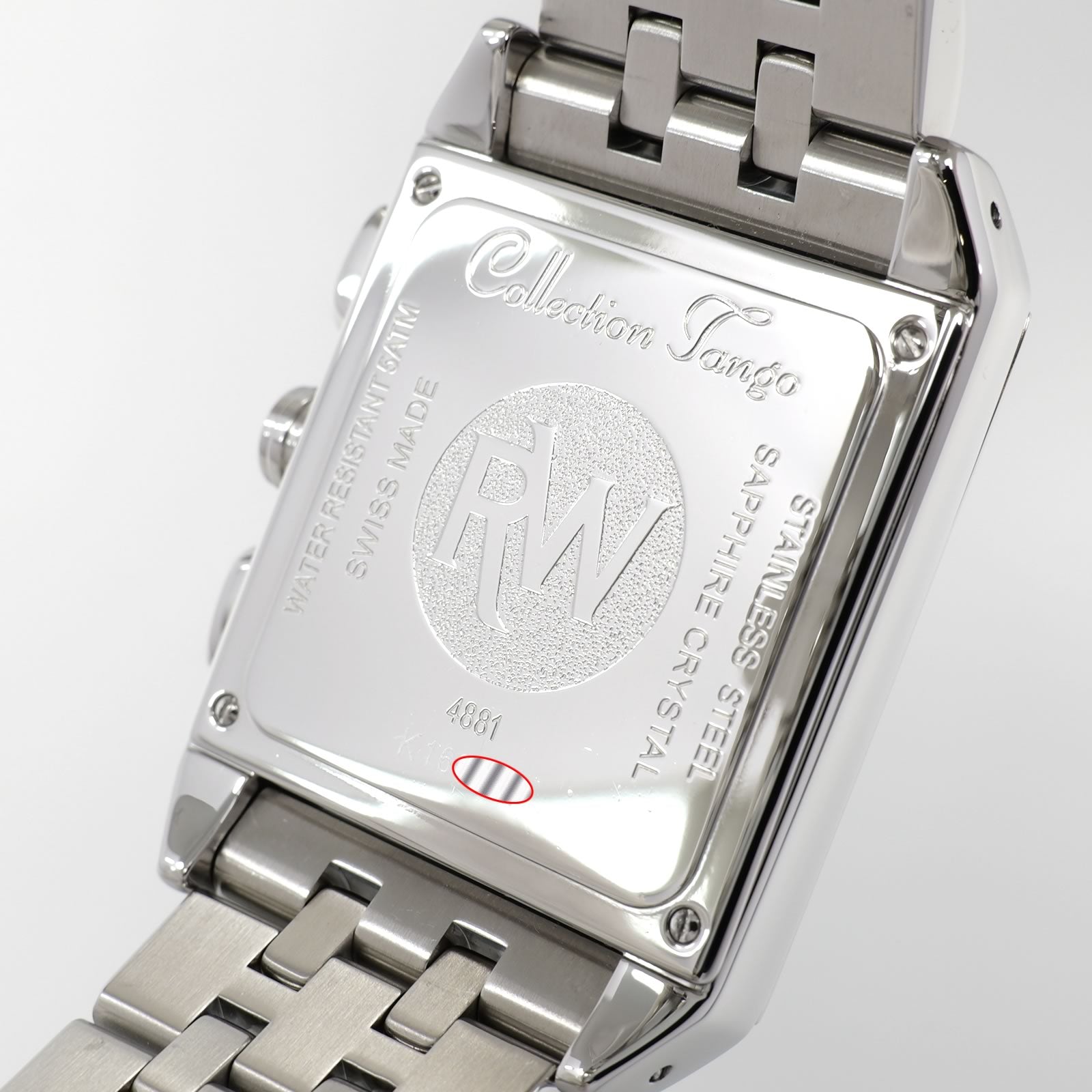 Raymond Weil Tango 4881 stainless steel case back