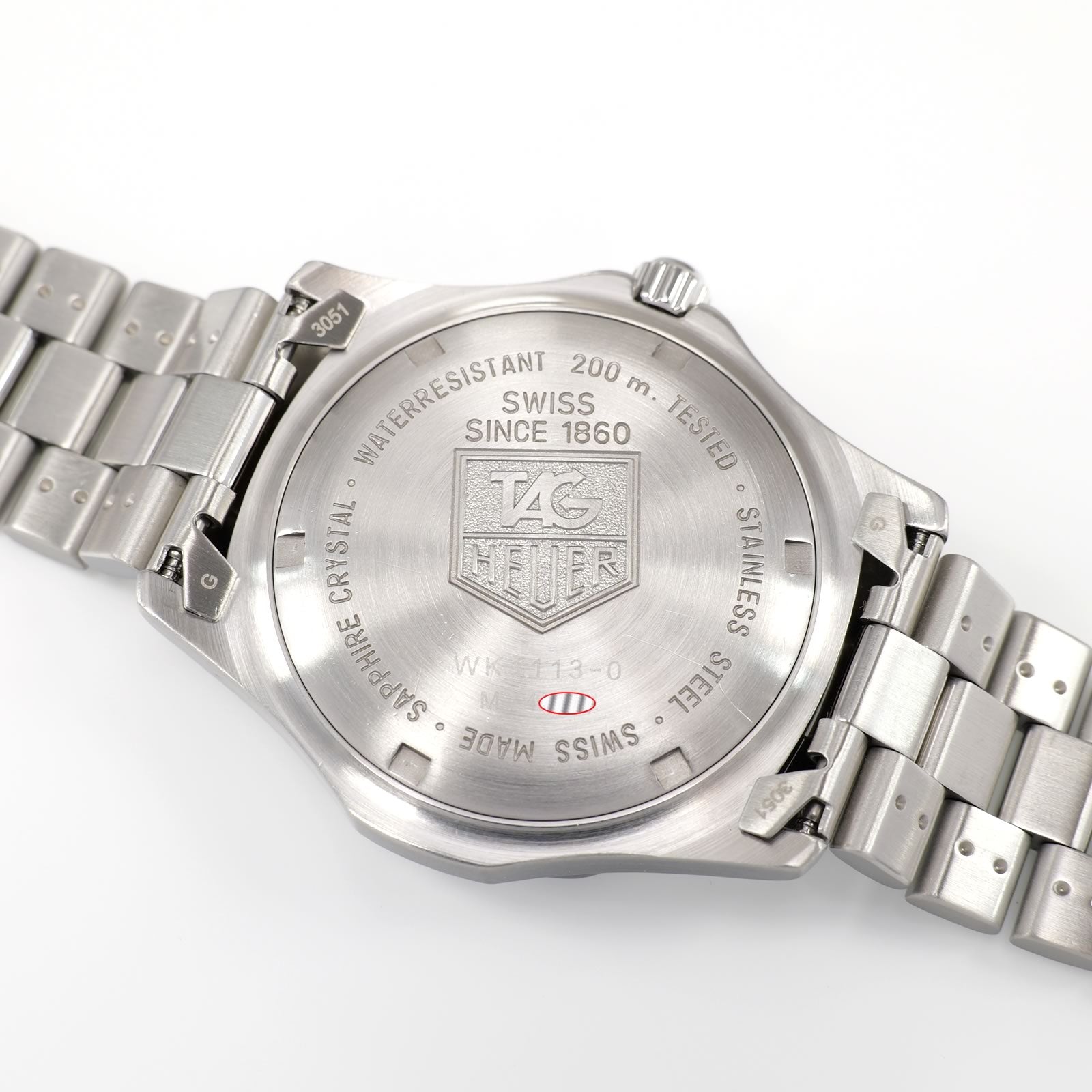 TAG Heuer 2000 WK1113-0 stainless steel screw down case back