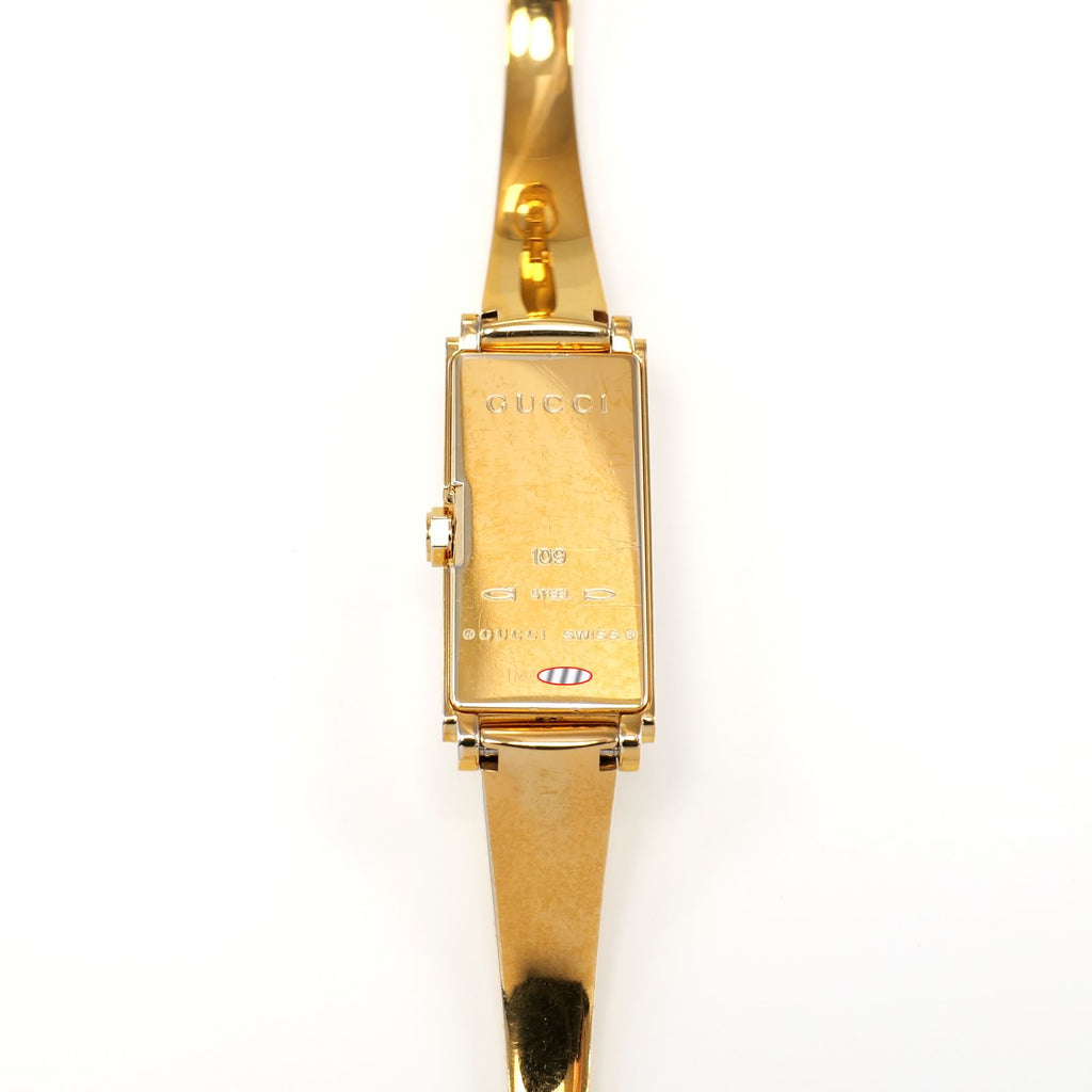 Gucci G-Line 109 18k Gold Plated case back