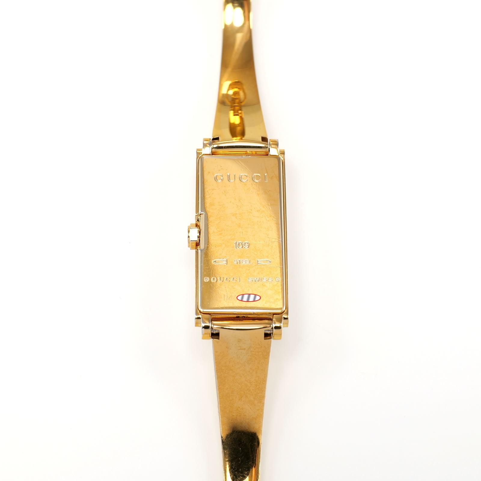 Gucci G-Line 109 18k Gold Plated case back