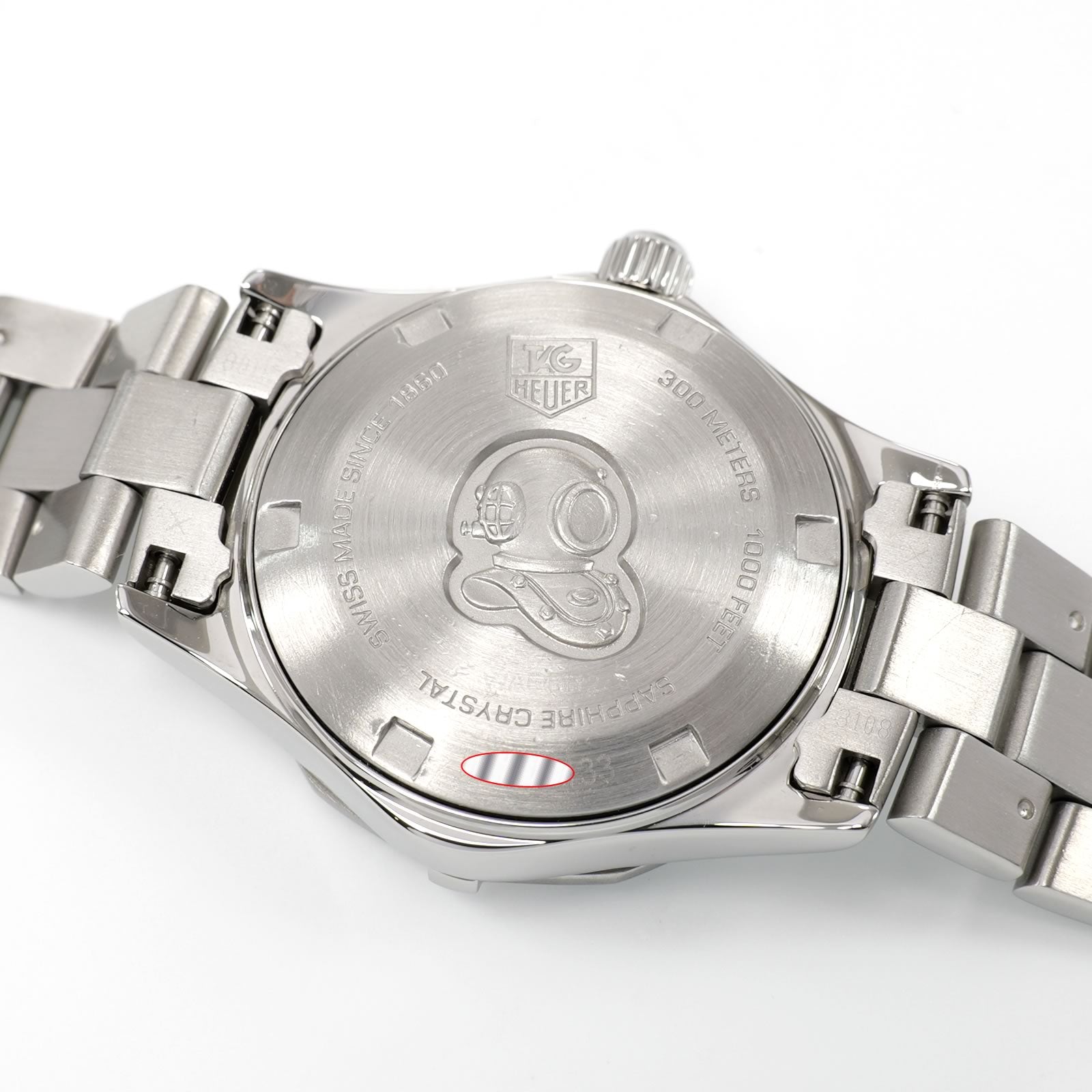 TAG Heuer Aquaracer WAF1412 stainless steel screw down case back