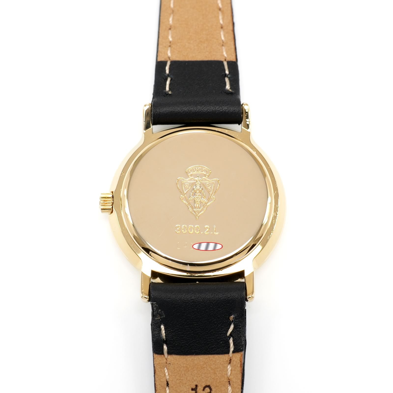 Gucci 3000L 18k Gold Plated case back