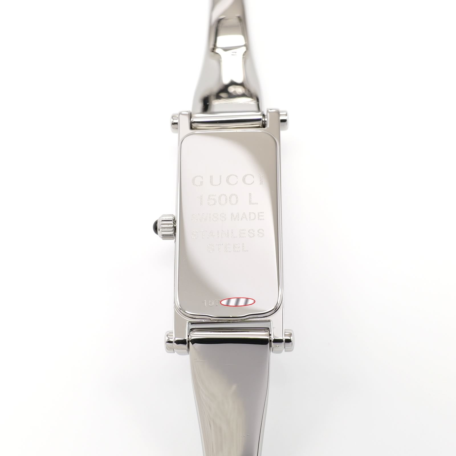 Gucci 1500L Stainless Steel case back