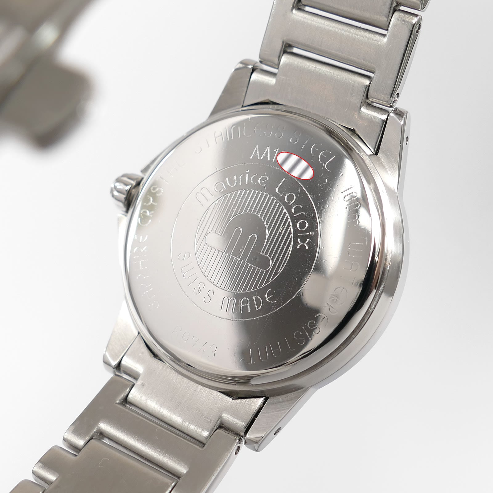 Maurice Lacroix Miros 69743 stainless steel case back
