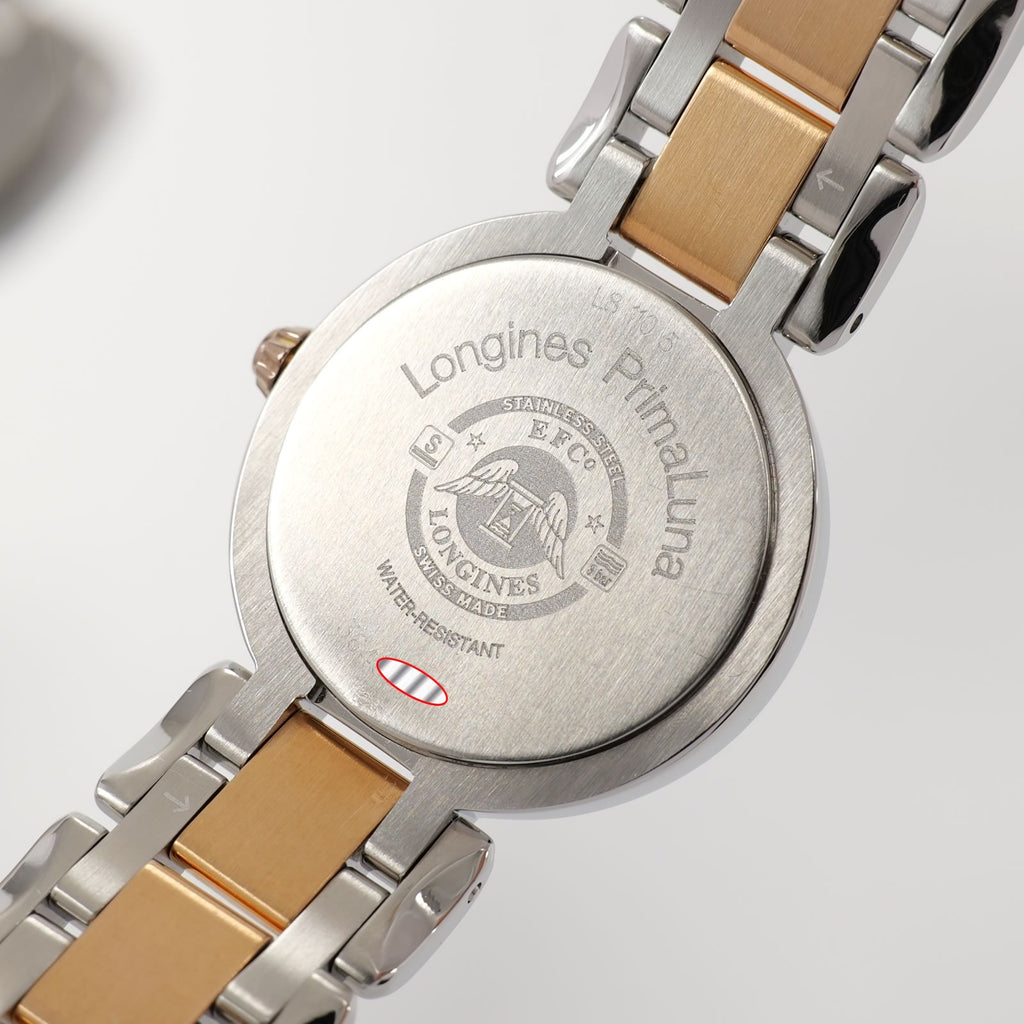 Longines PrimaLuna L8.110.5 stainless steel case back