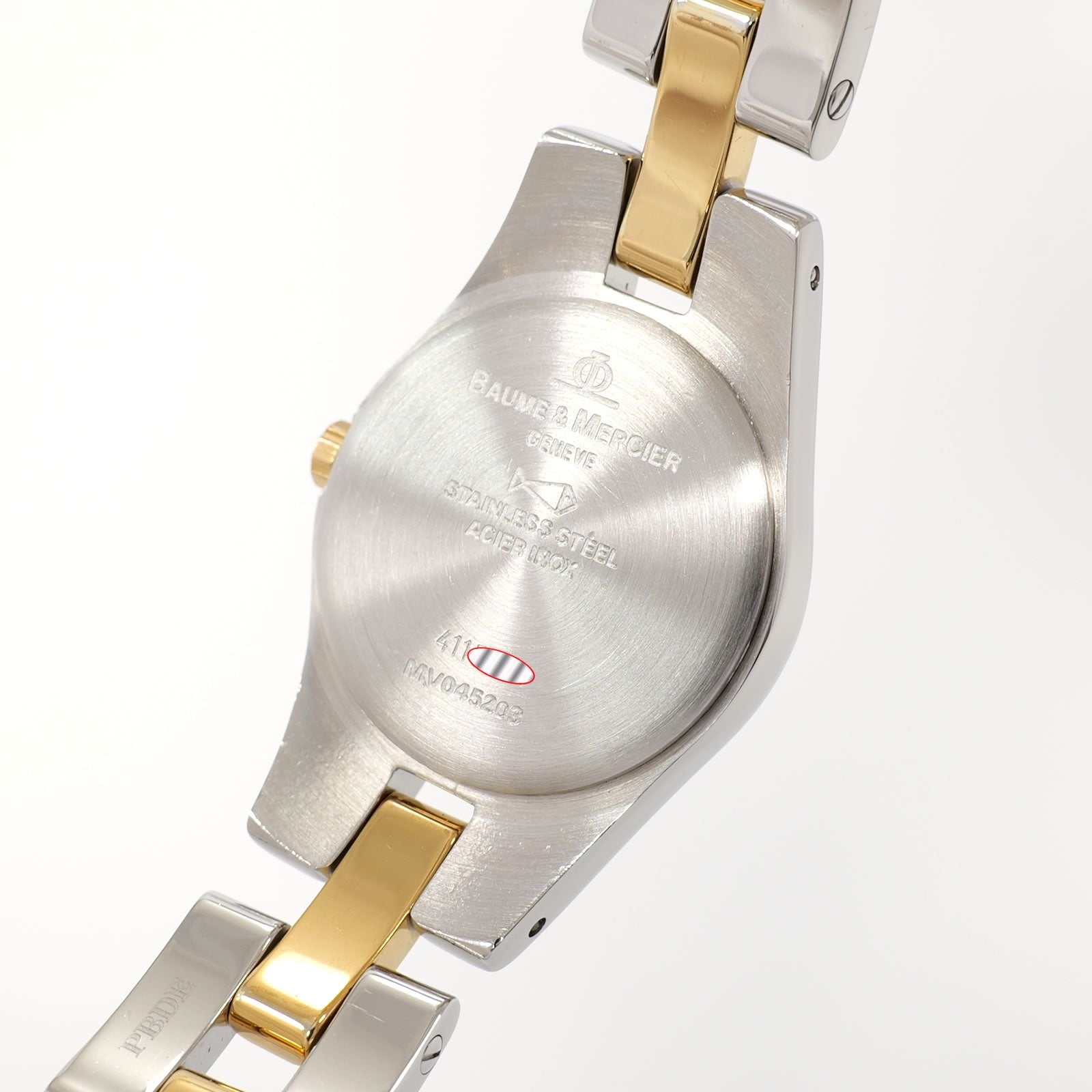 Baume & Mercier Linea stainless steel case back MV045203 
