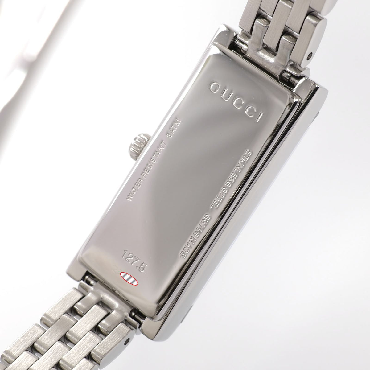 Gucci G-Frame YA127501 stainless steel case back