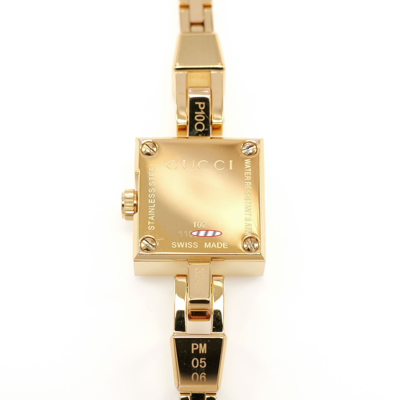 Gucci Mini G 102 18k Gold plated case back