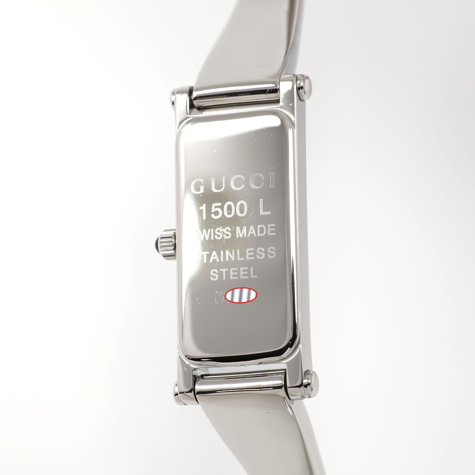 Gucci 1500L stainless steel case back