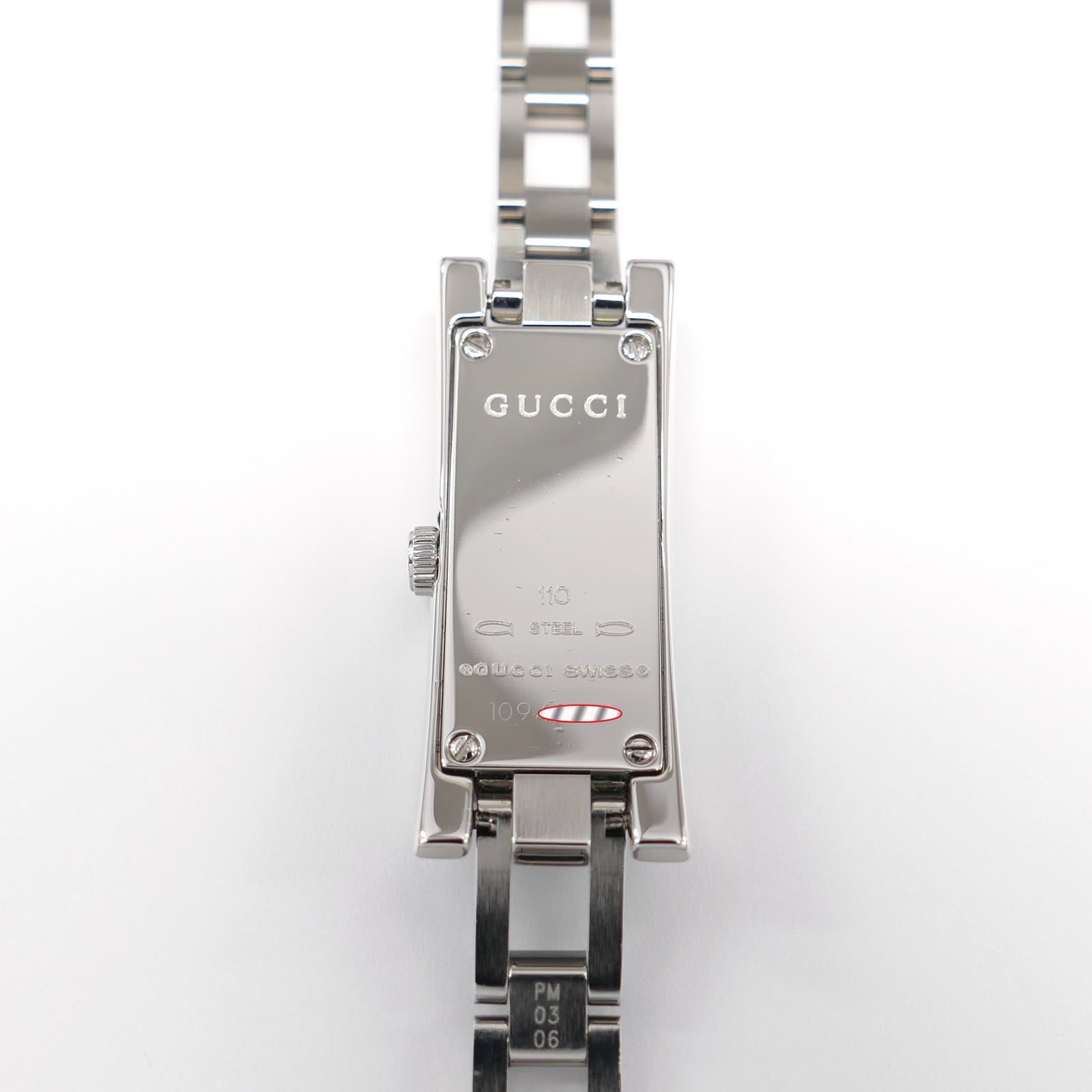 グッチ110ブレスウォッチ Gucci G-Link 110 Black Dial with 3 Diamonds on Stainless Steel