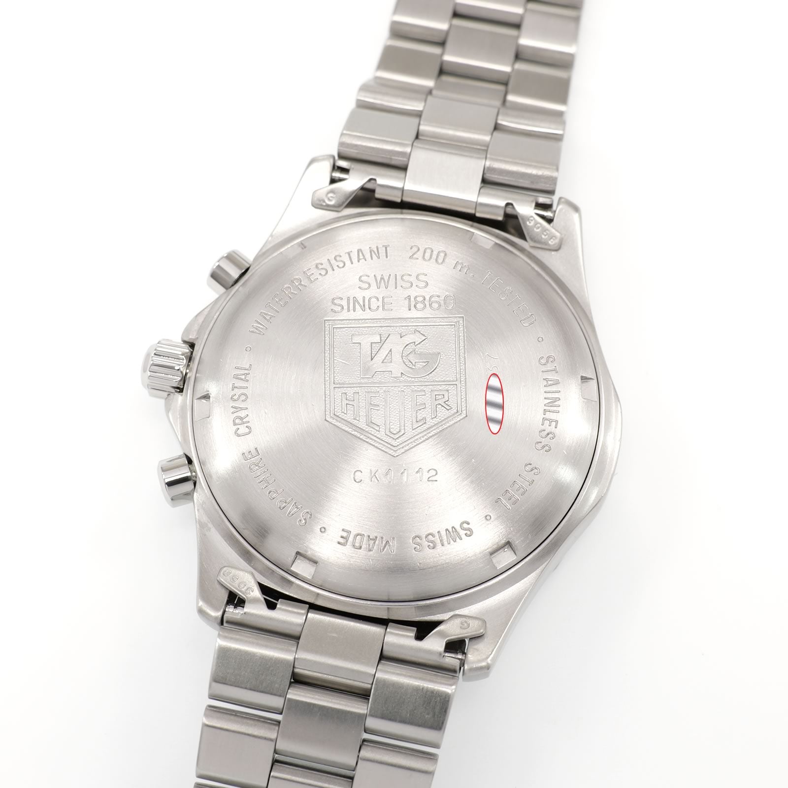 TAG Heuer 2000 Chronograph CK1112 stainless steel screw down case back