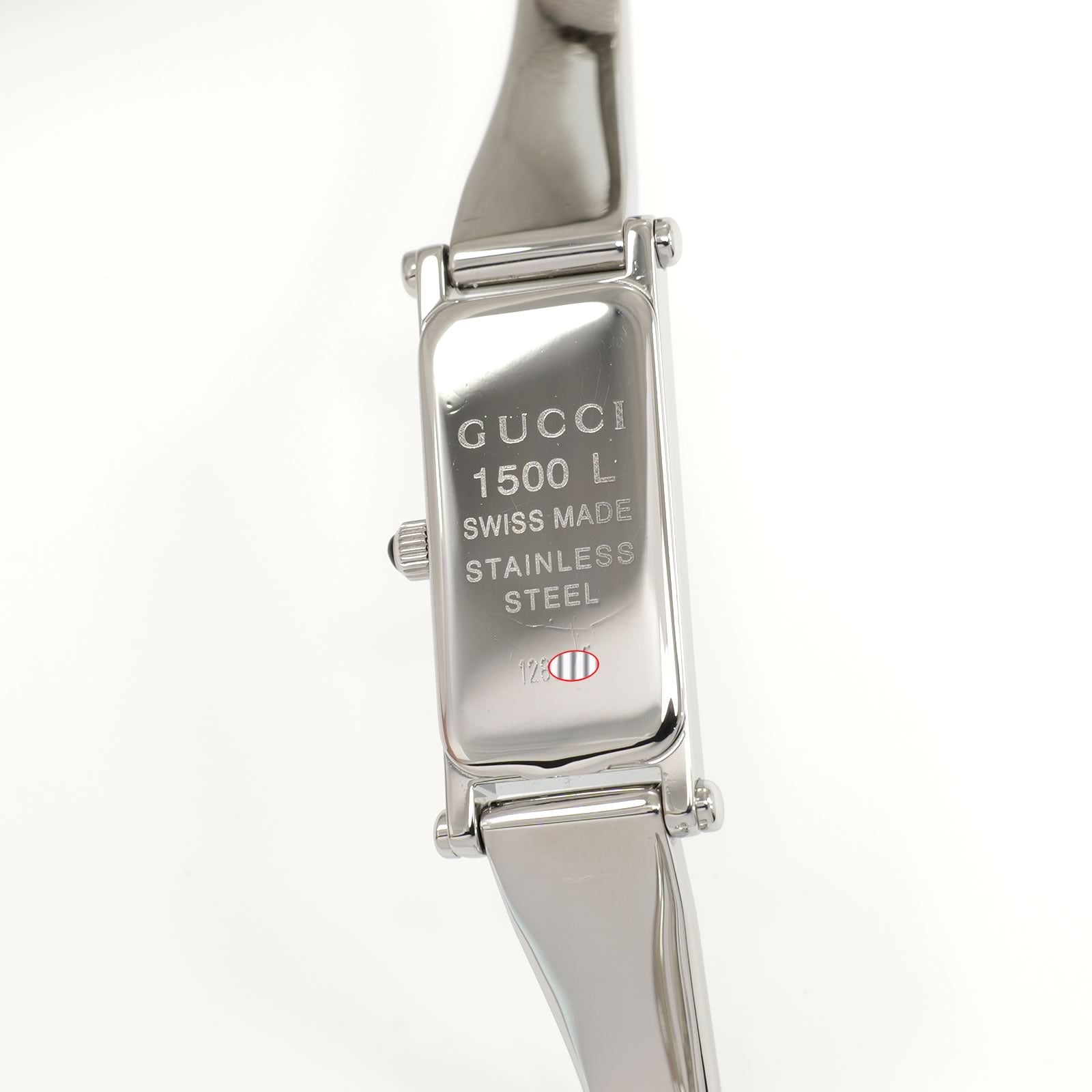 Gucci 1500L stainless steel case back