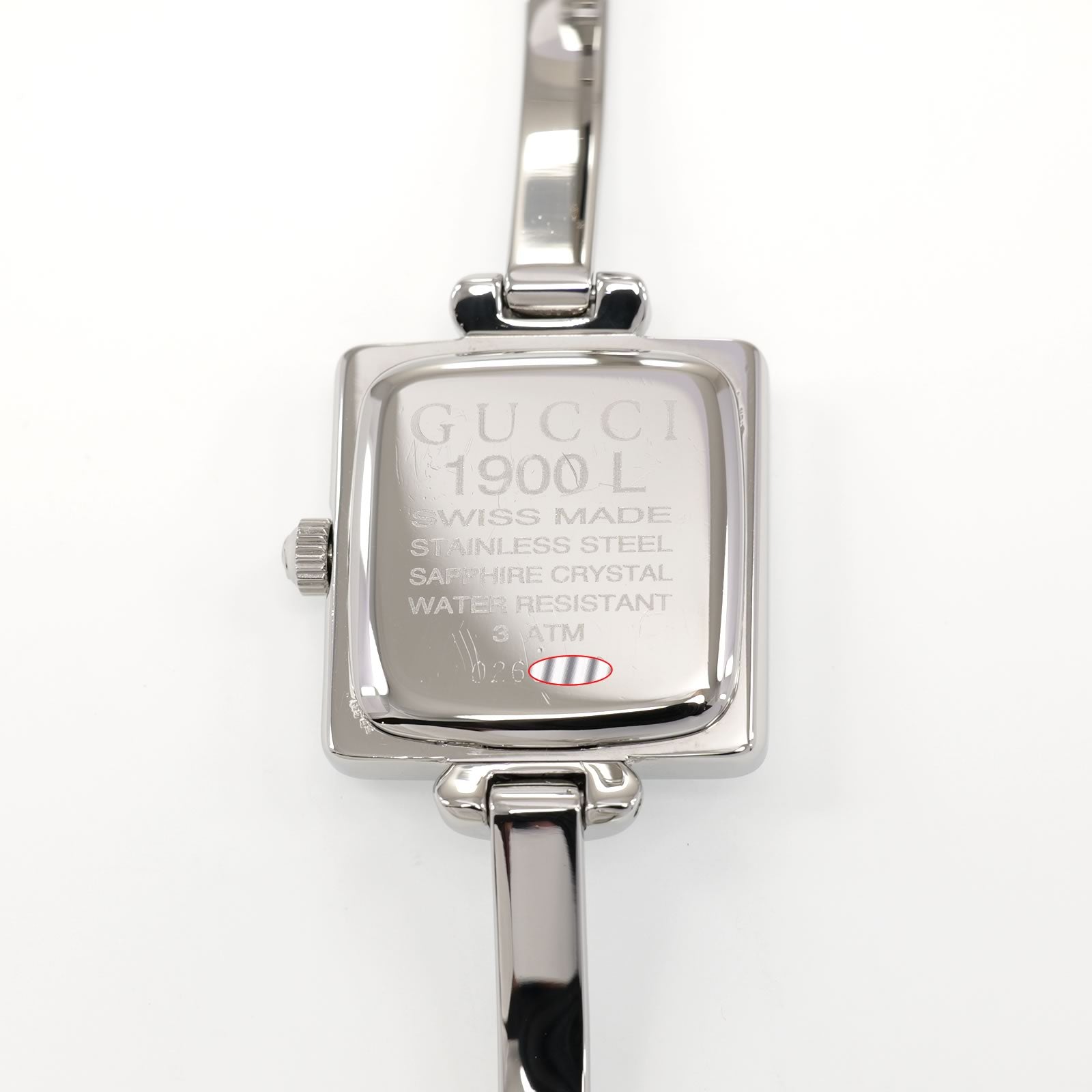 Gucci 1900L Stainless Steel case back