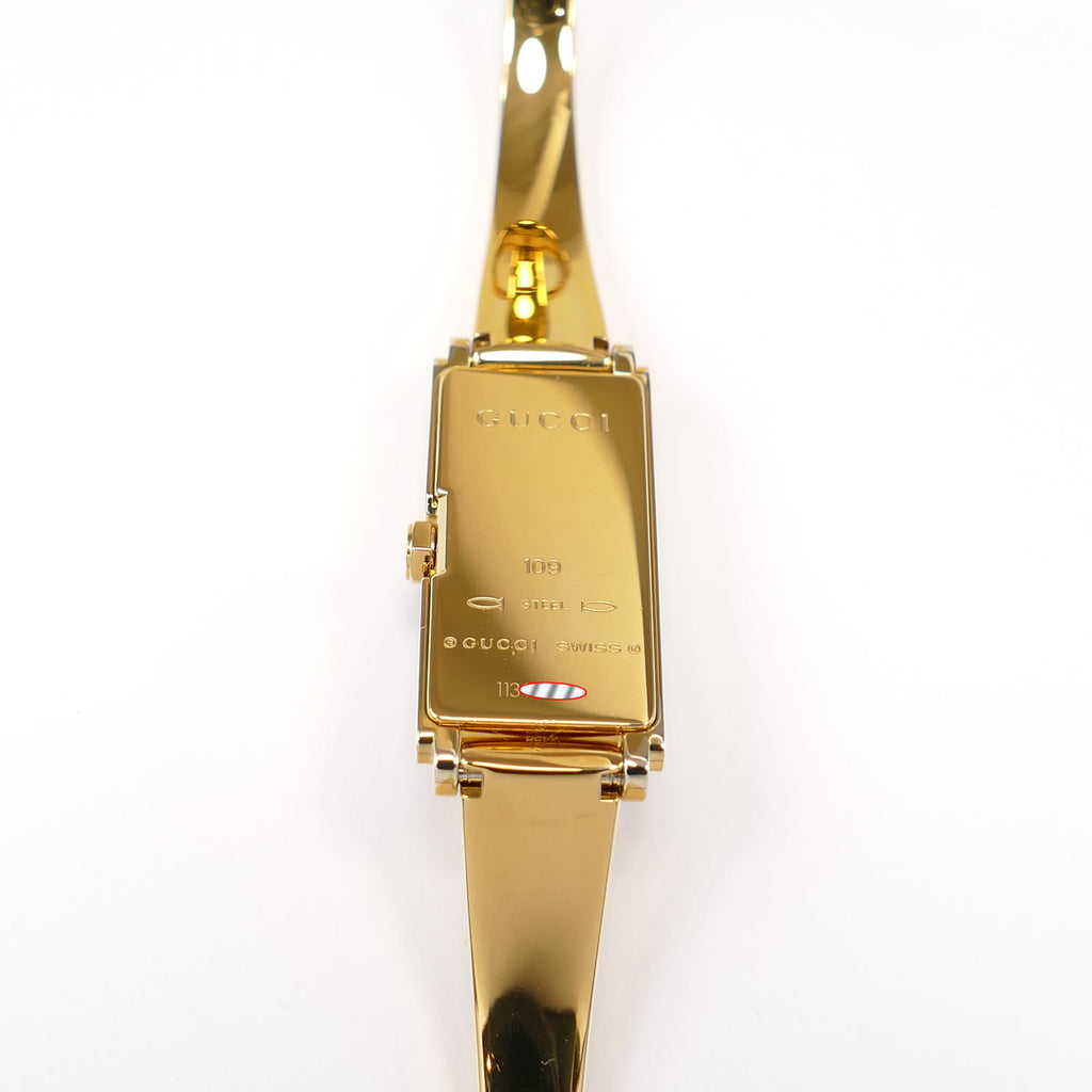 Gucci G-Line 109 18k Gold Plated case back