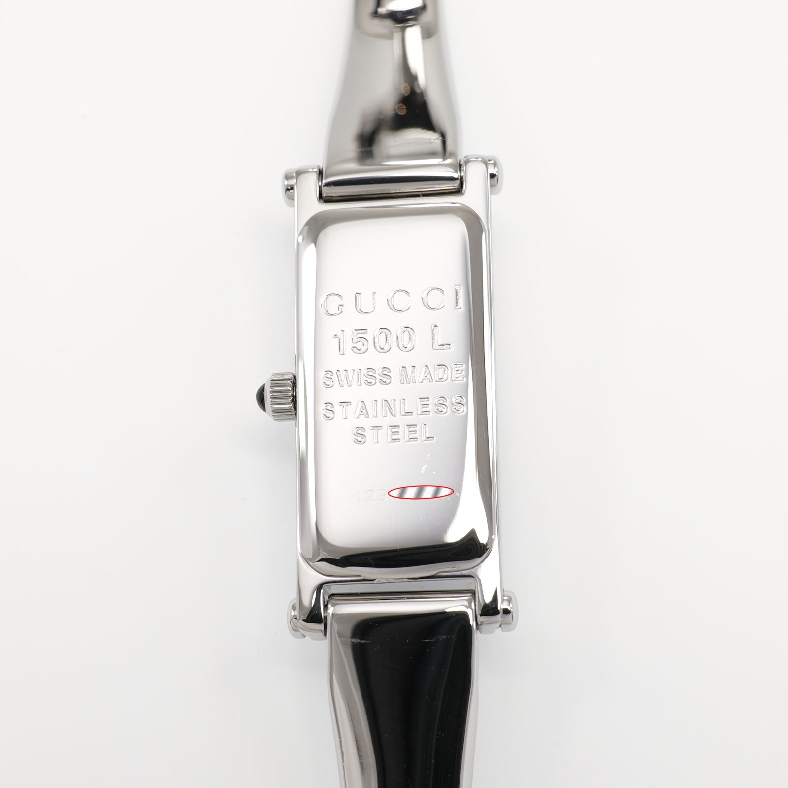 Gucci 1500L Stainless Steel case back
