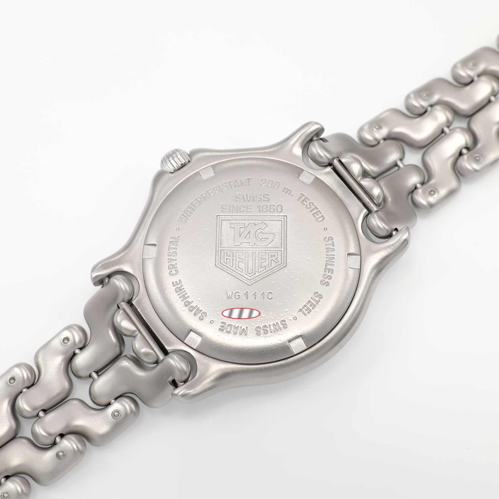 TAG Heuer SEL WG1113 stainless steel screw down case back