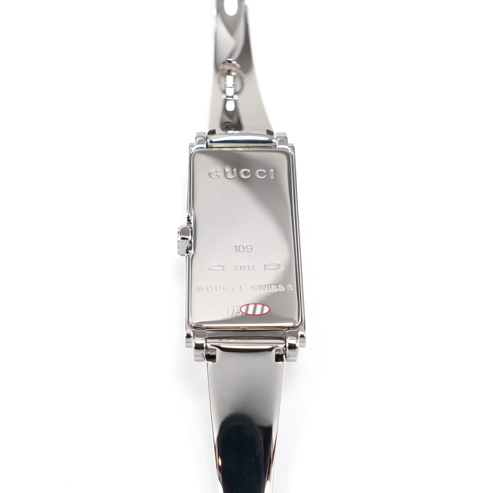 Gucci G-Line 109 stainless steel case back