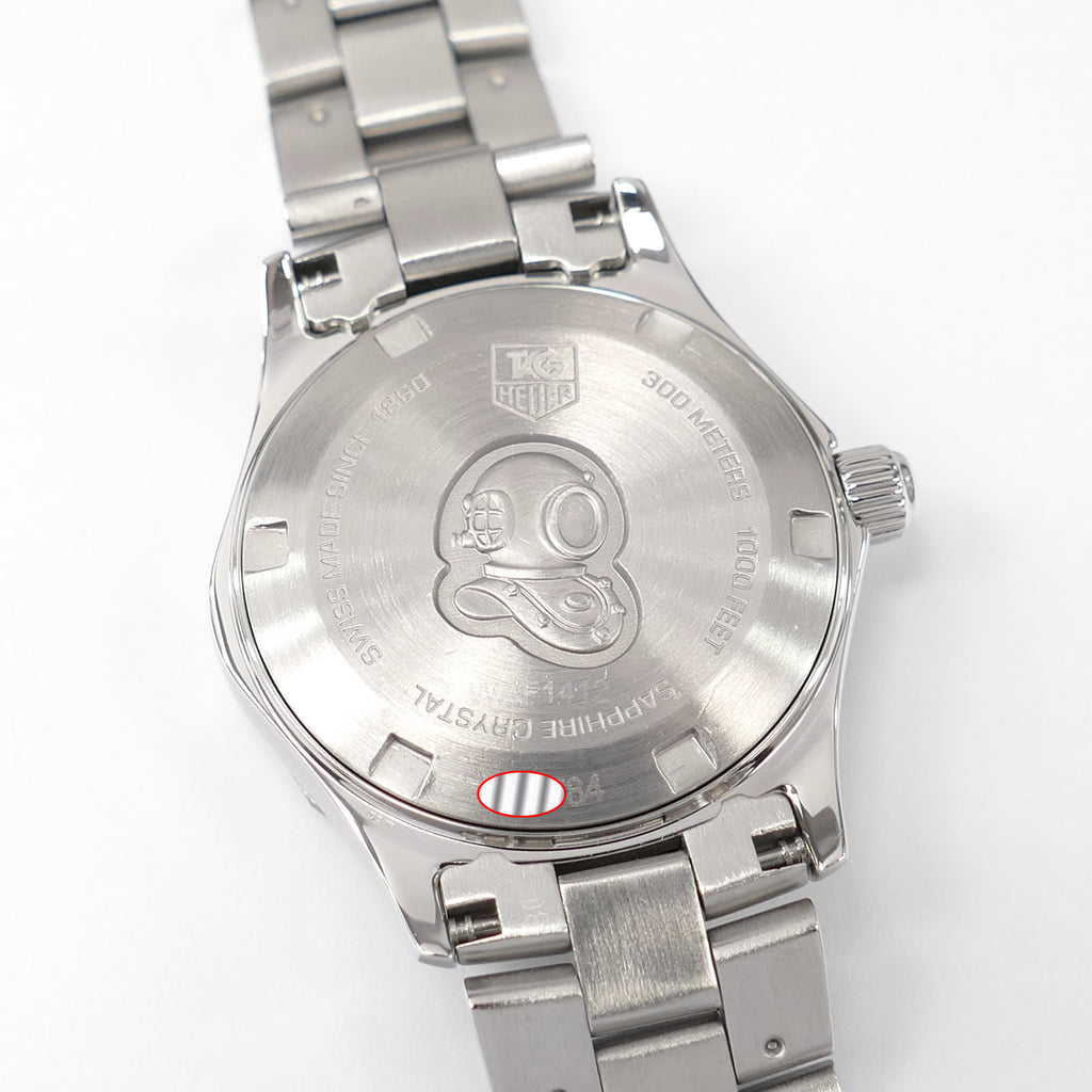 TAG Heuer Aquaracer WAF1412 stainless steel screw down case back