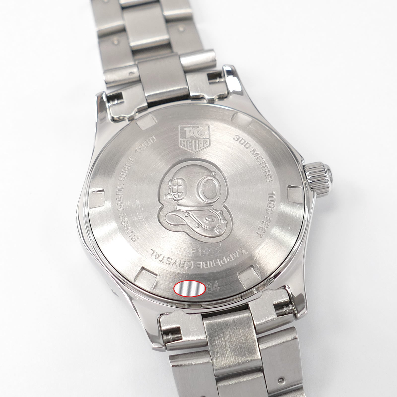 TAG Heuer Aquaracer WAF1412 stainless steel screw down case back