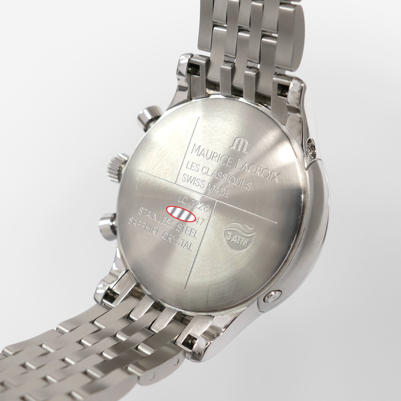 Maurice Lacroix Les Classiques LC1228 stainless steel case back