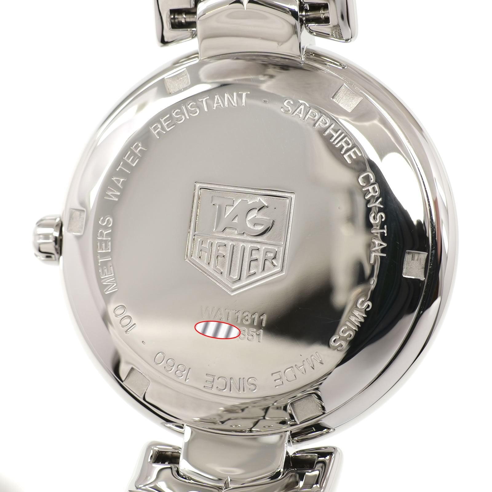TAG Heuer Link WAT1311 stainless steel screw down case back