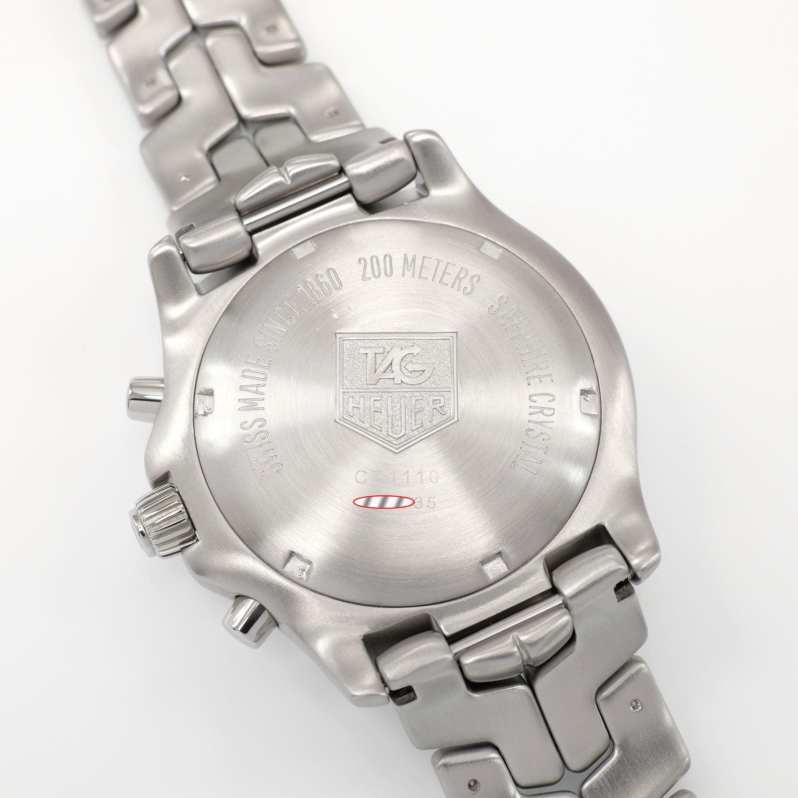TAG Heuer Link Chronograph CT1110 stainless steel screw down case back