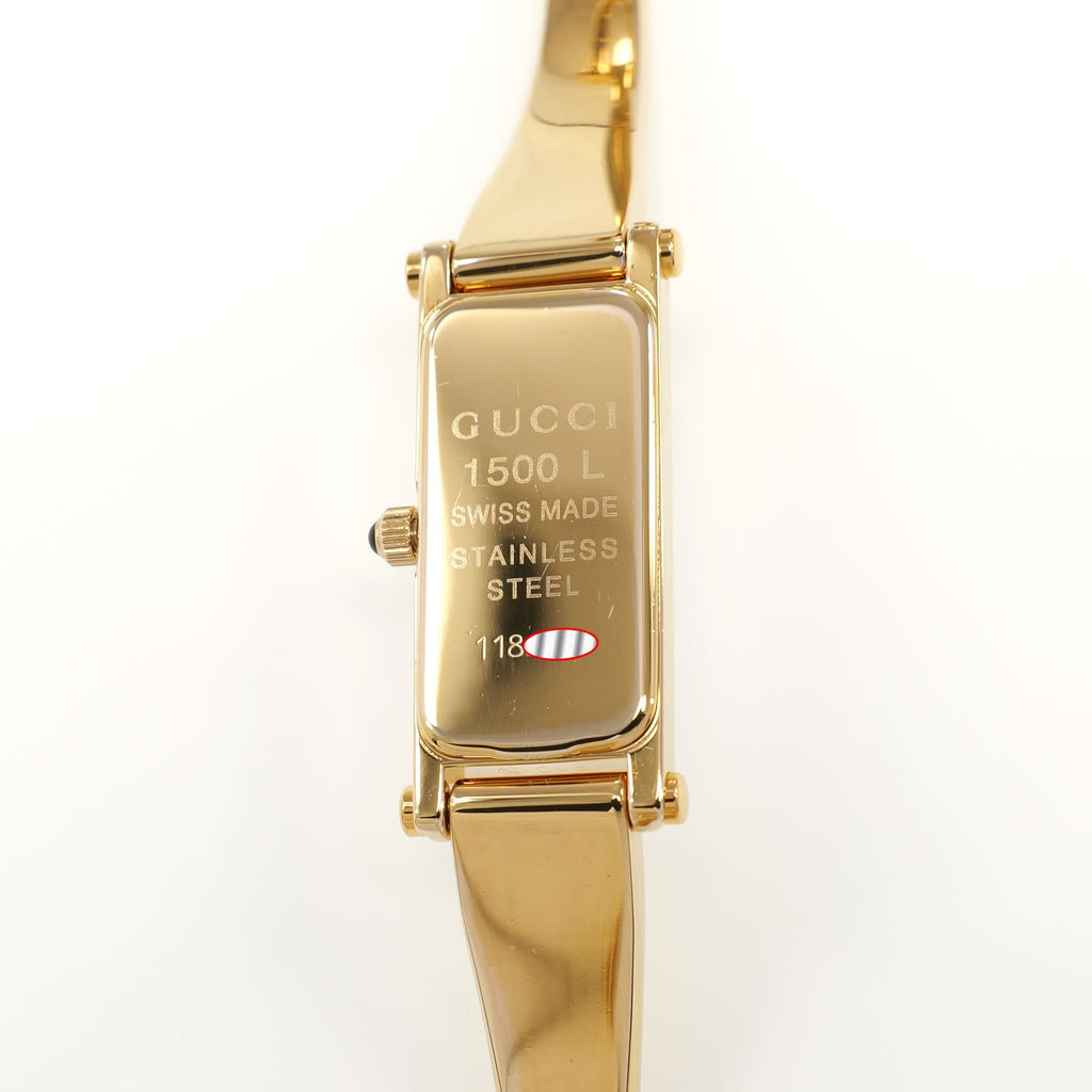 Gucci 1500L 18k Gold Plated case back