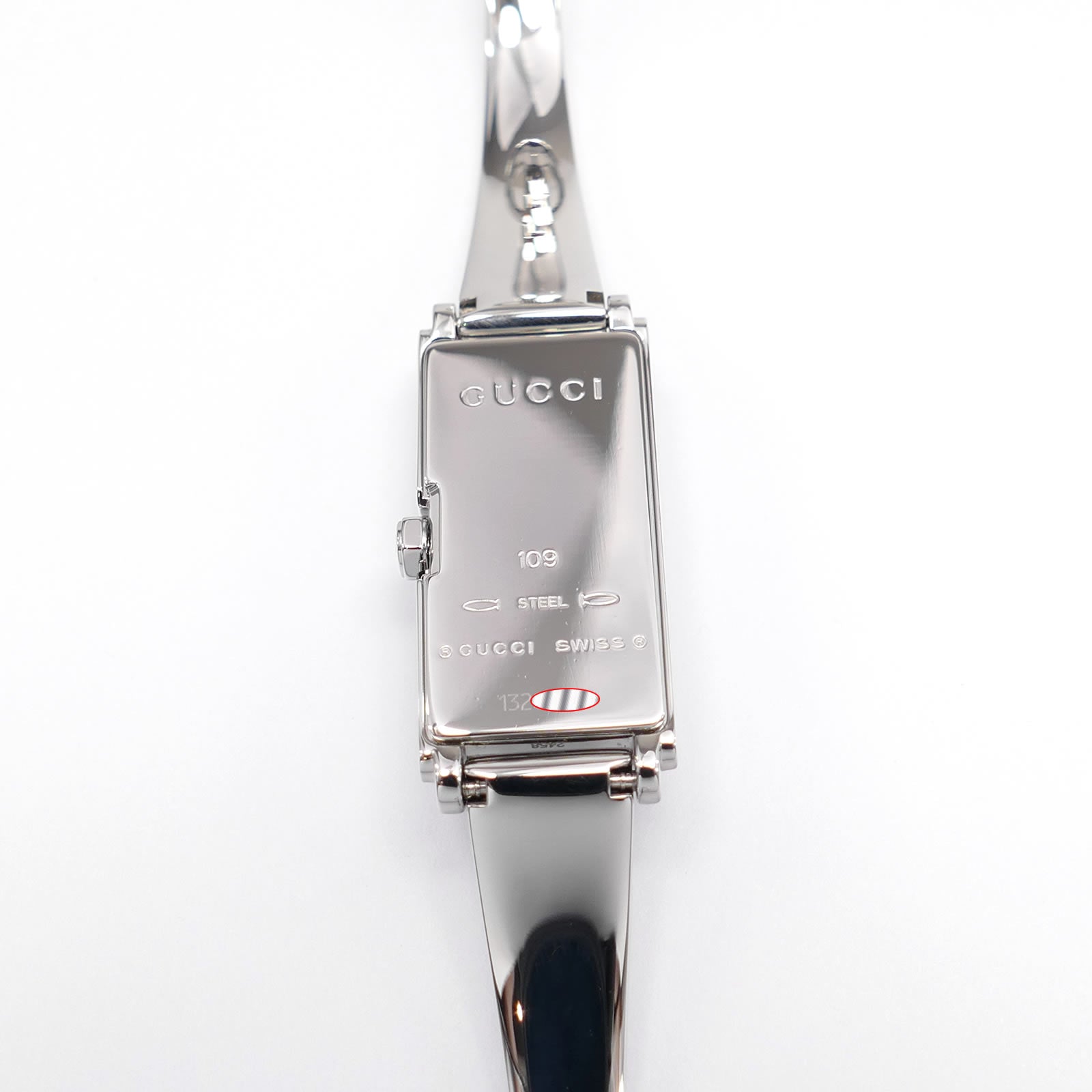 Gucci G-Line 109 stainless steel case back