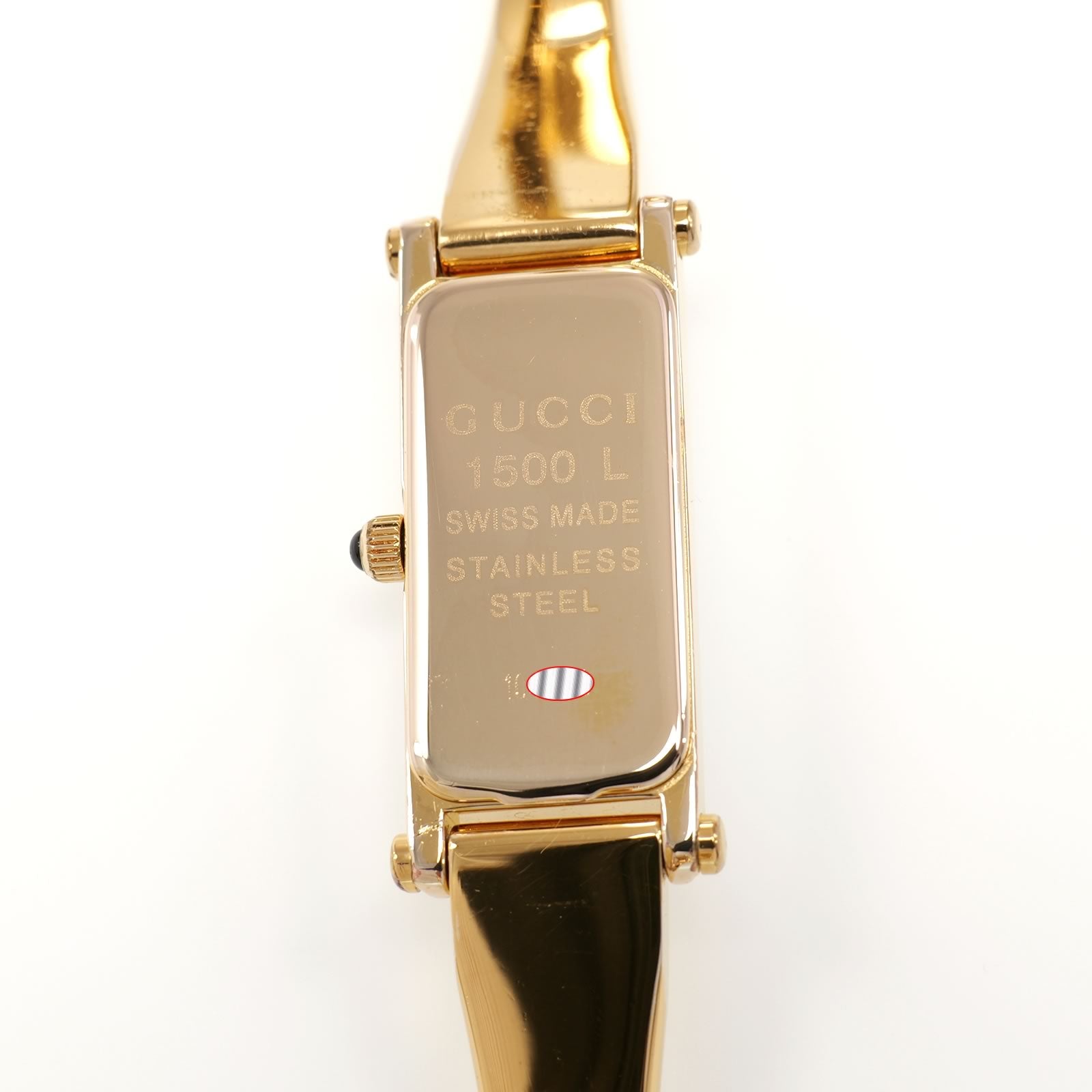 Gucci 1500L 18k Gold Plated case back