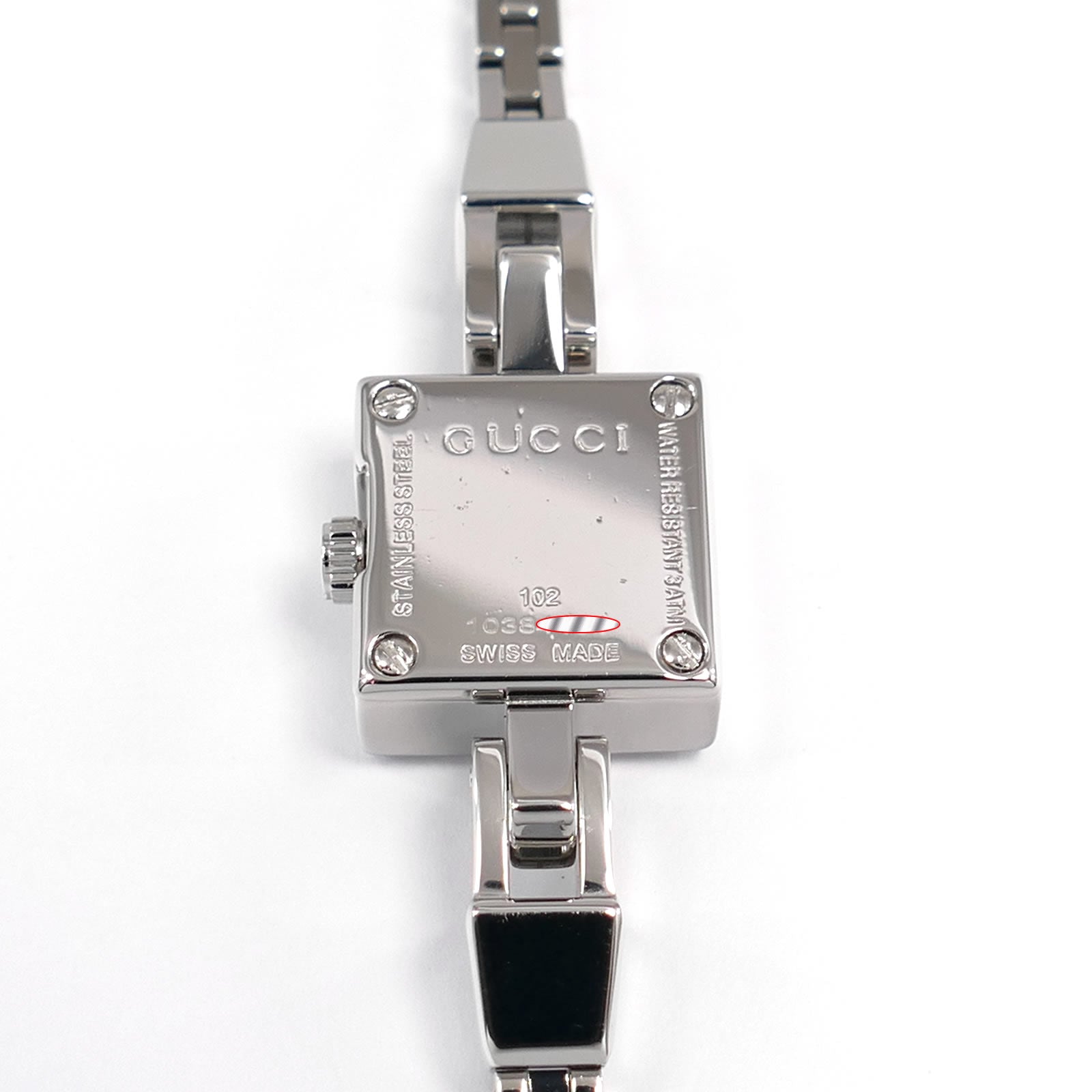Gucci Mini G 102 stainless steel case back