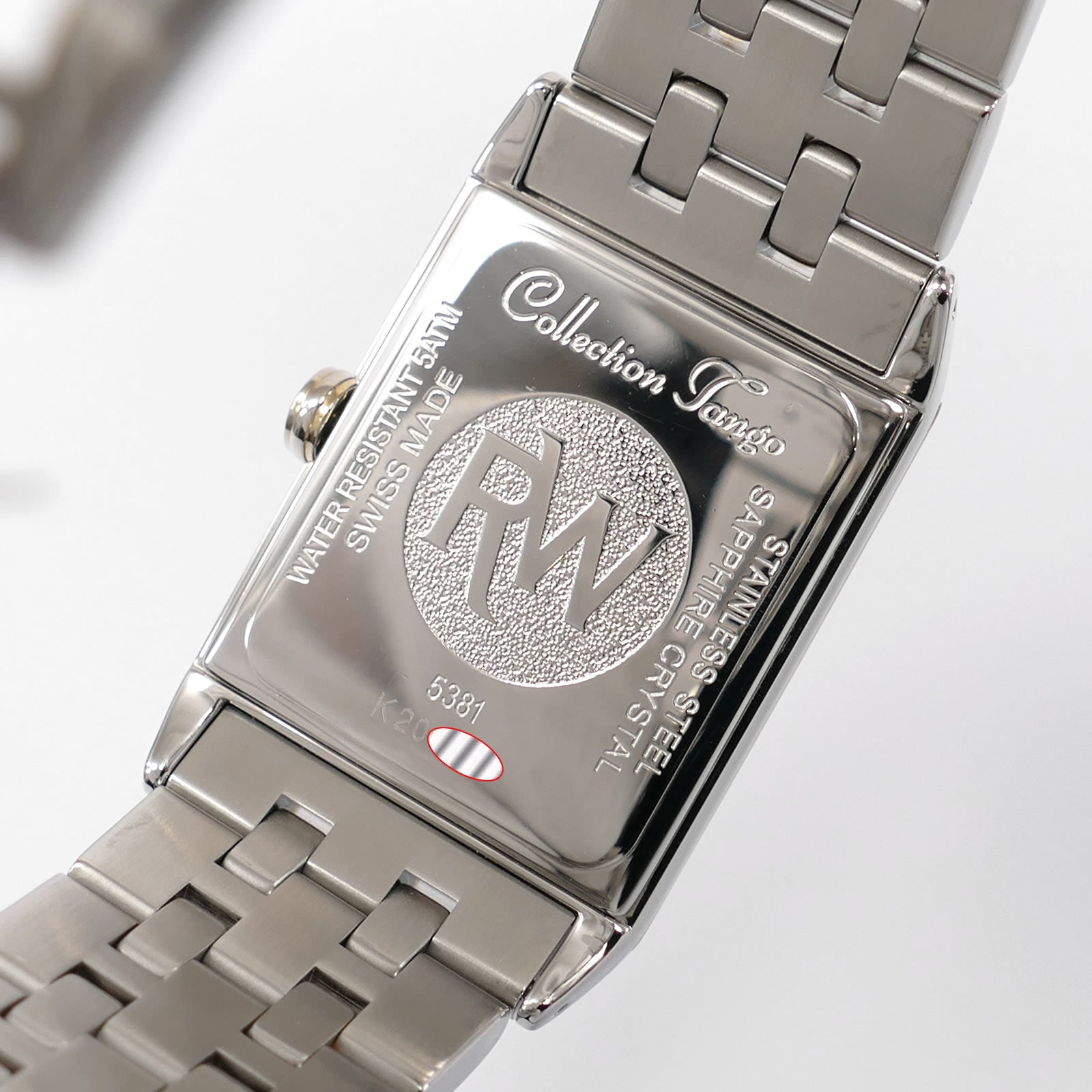 Raymond Weil Tango 5381 stainless steel case back