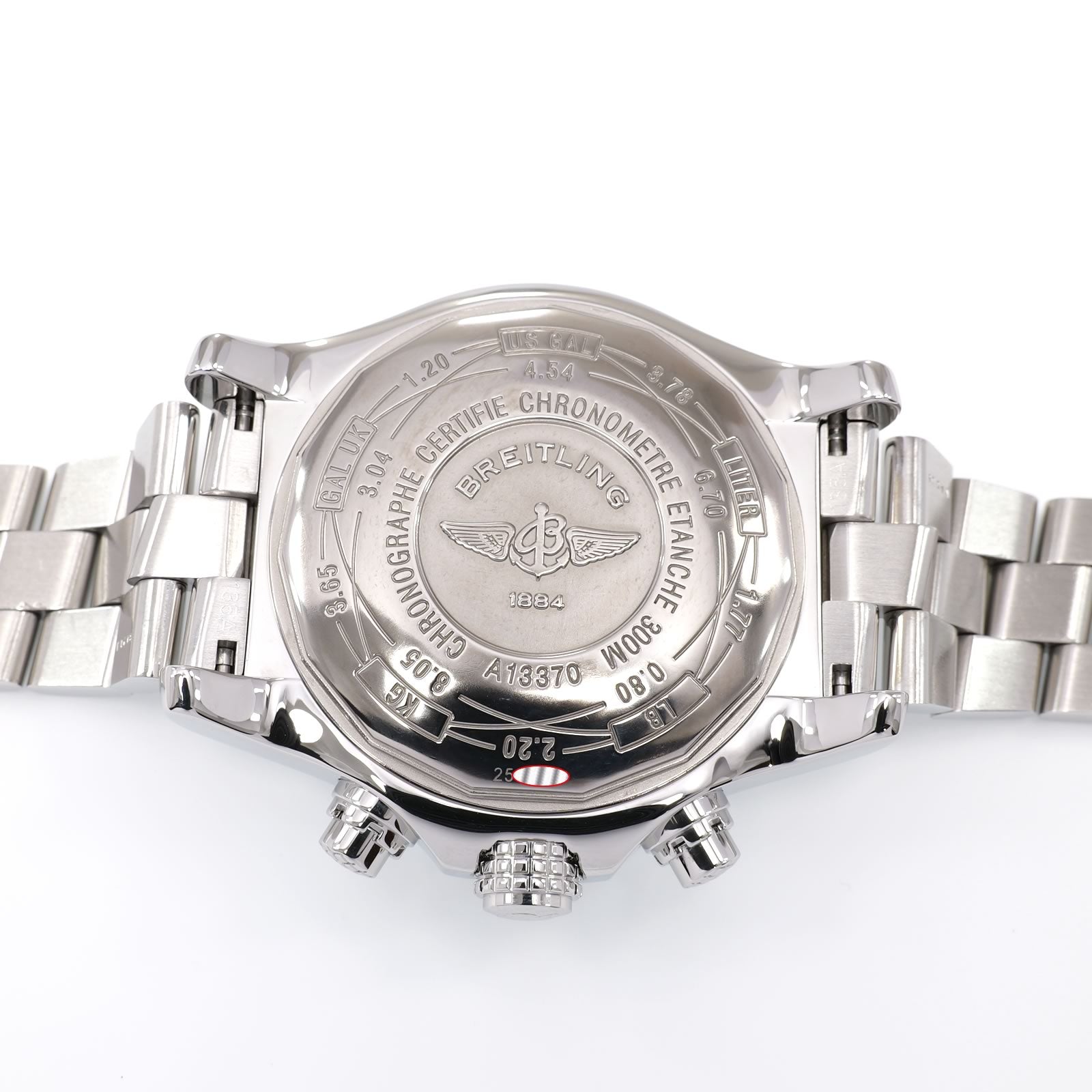 Breitling Super Avenger A13370 titanium screw down case back