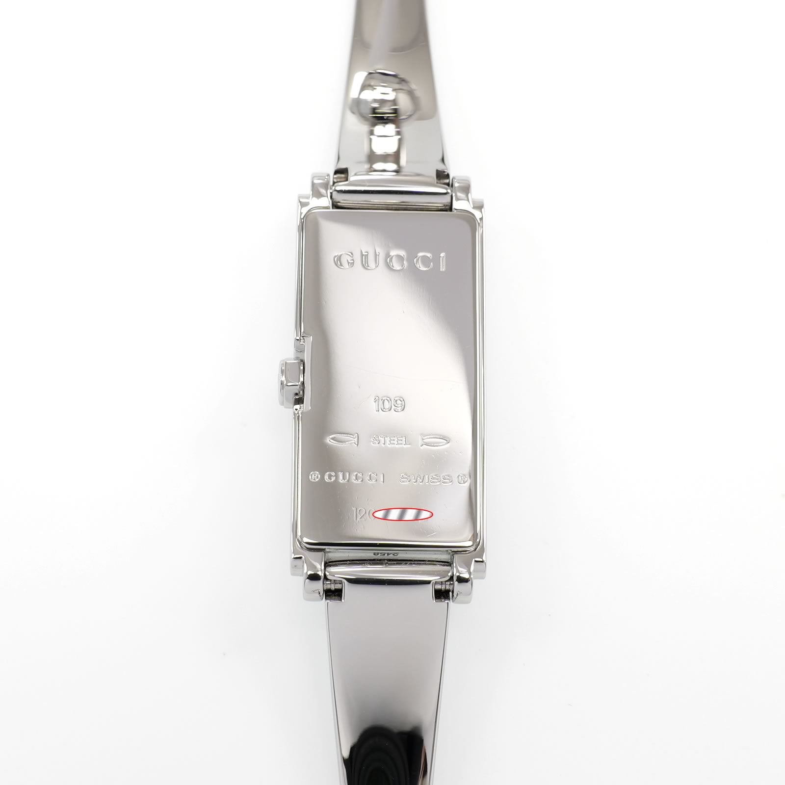 Gucci G-Line 109 stainless steel case back