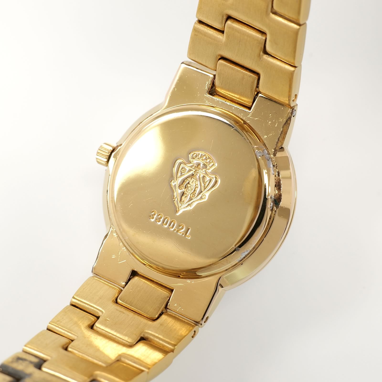 Gucci 3300L 18k gold plated case back