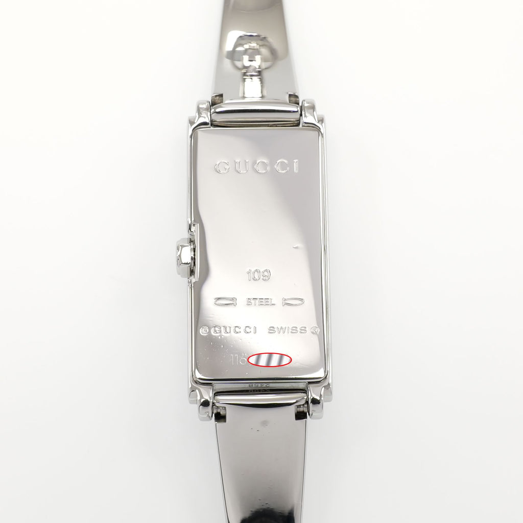 Gucci G-Line 109 stainless steel case back
