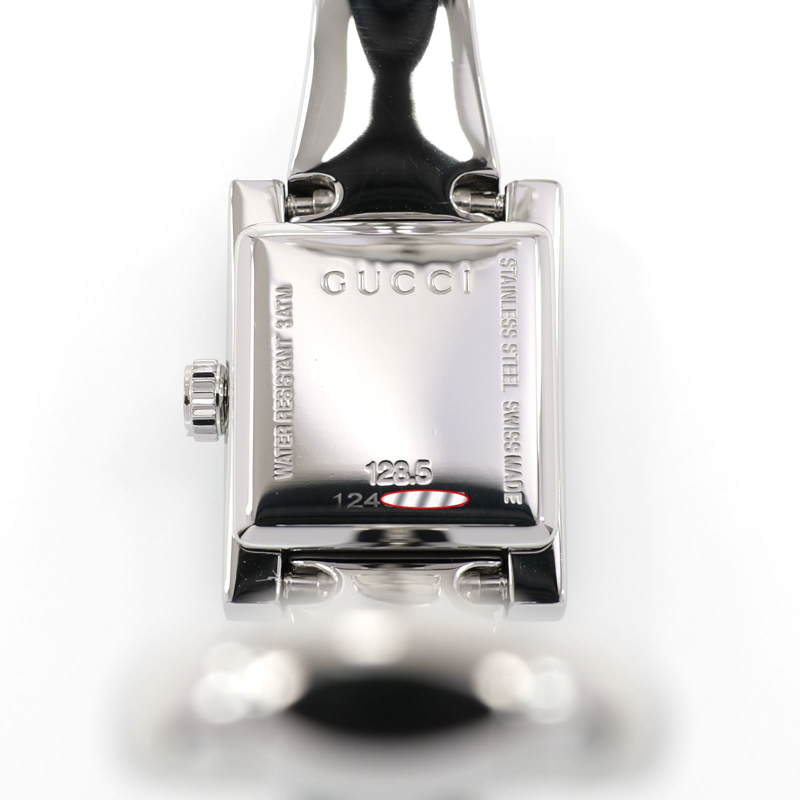 Gucci G-Frame YA128504 stainless steel case back
