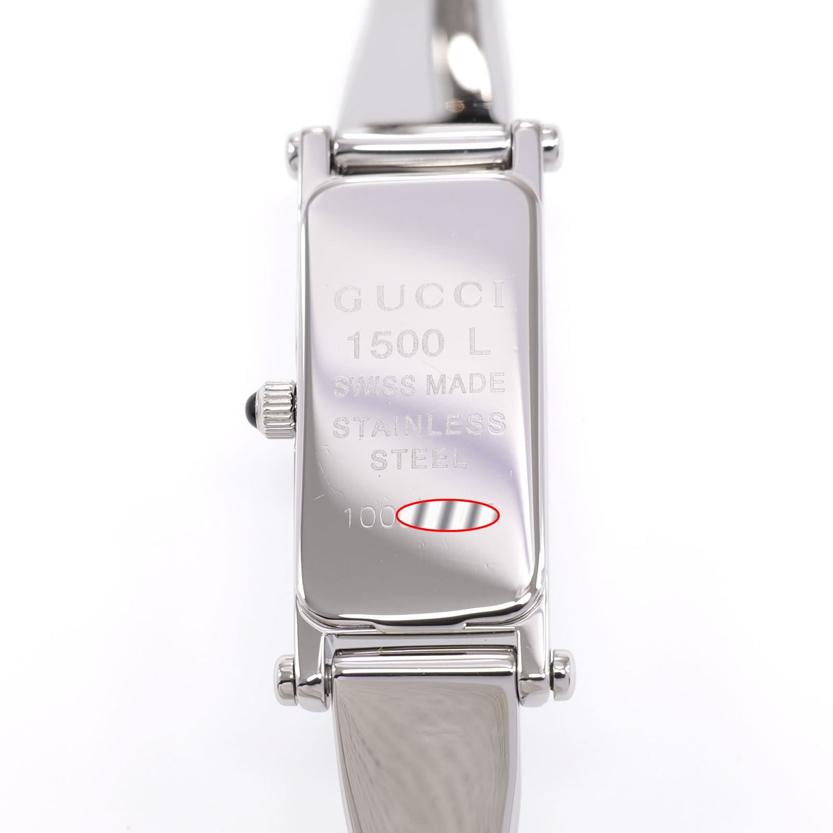 Gucci 1500L stainless steel case back