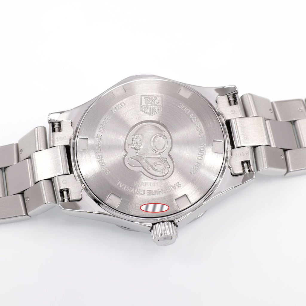 TAG Heuer Aquaracer WAF1412 stainless steel screw down case back