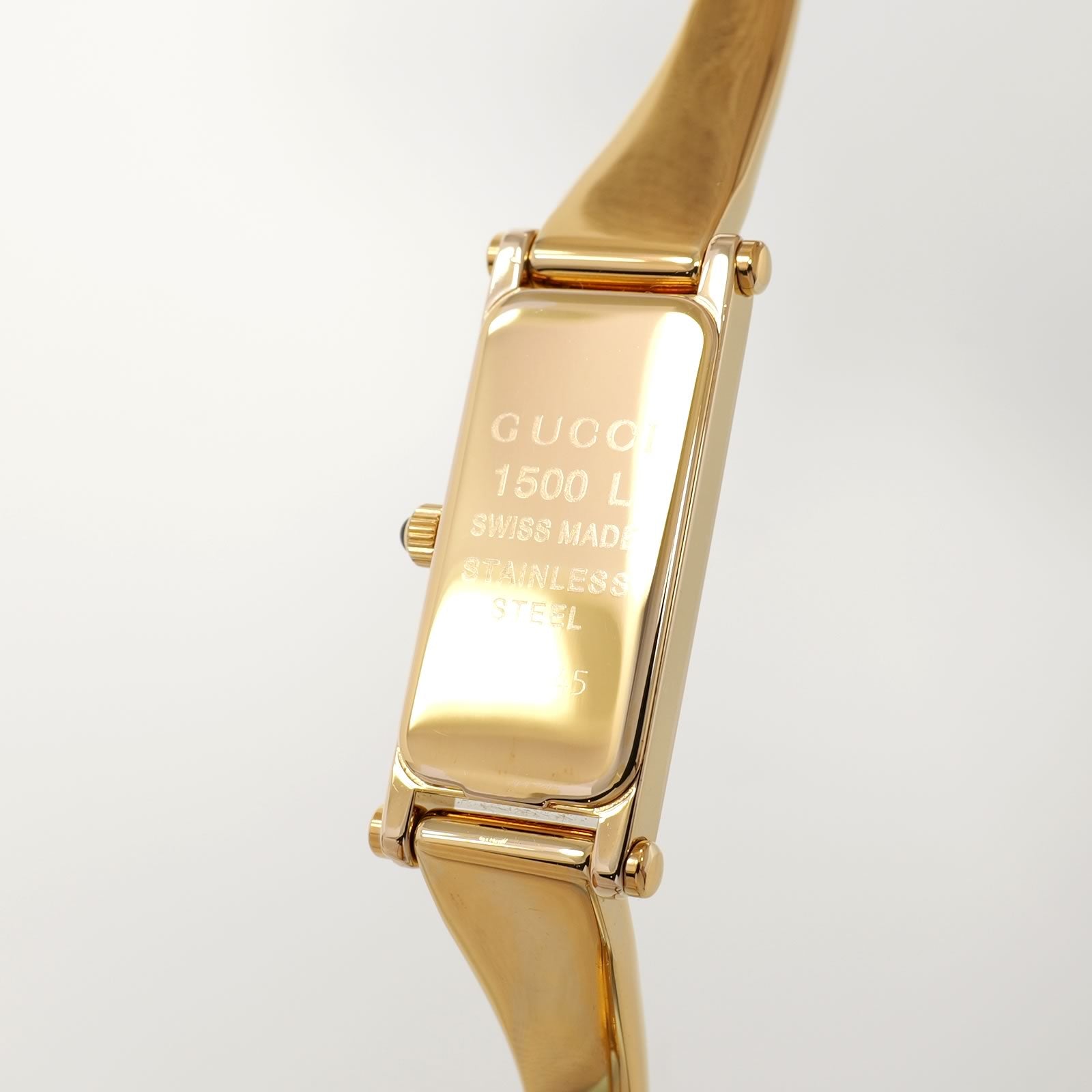 Gucci 1500L 18k Gold Plated case back