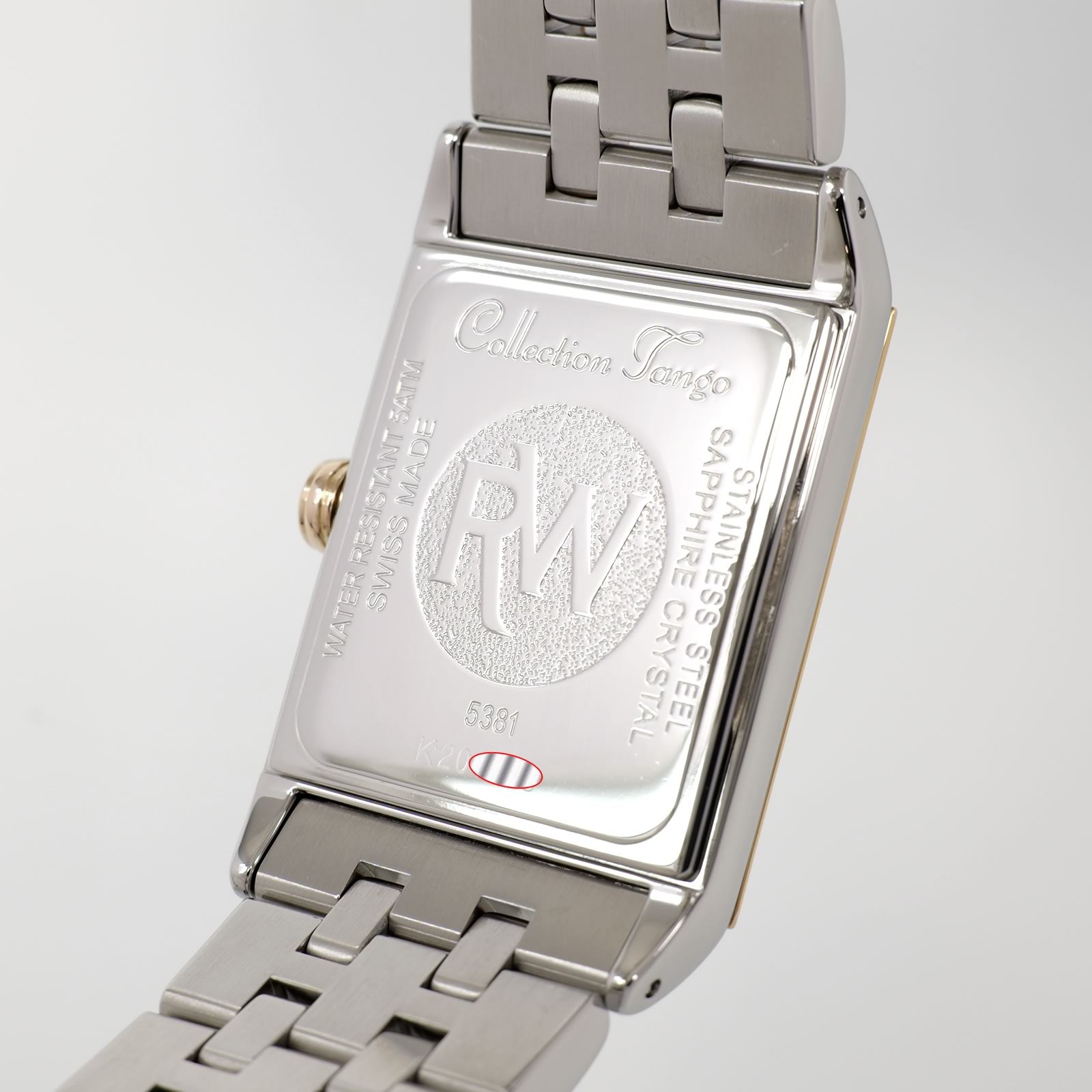 Raymond Weil Tango 5381 stainless steel case back