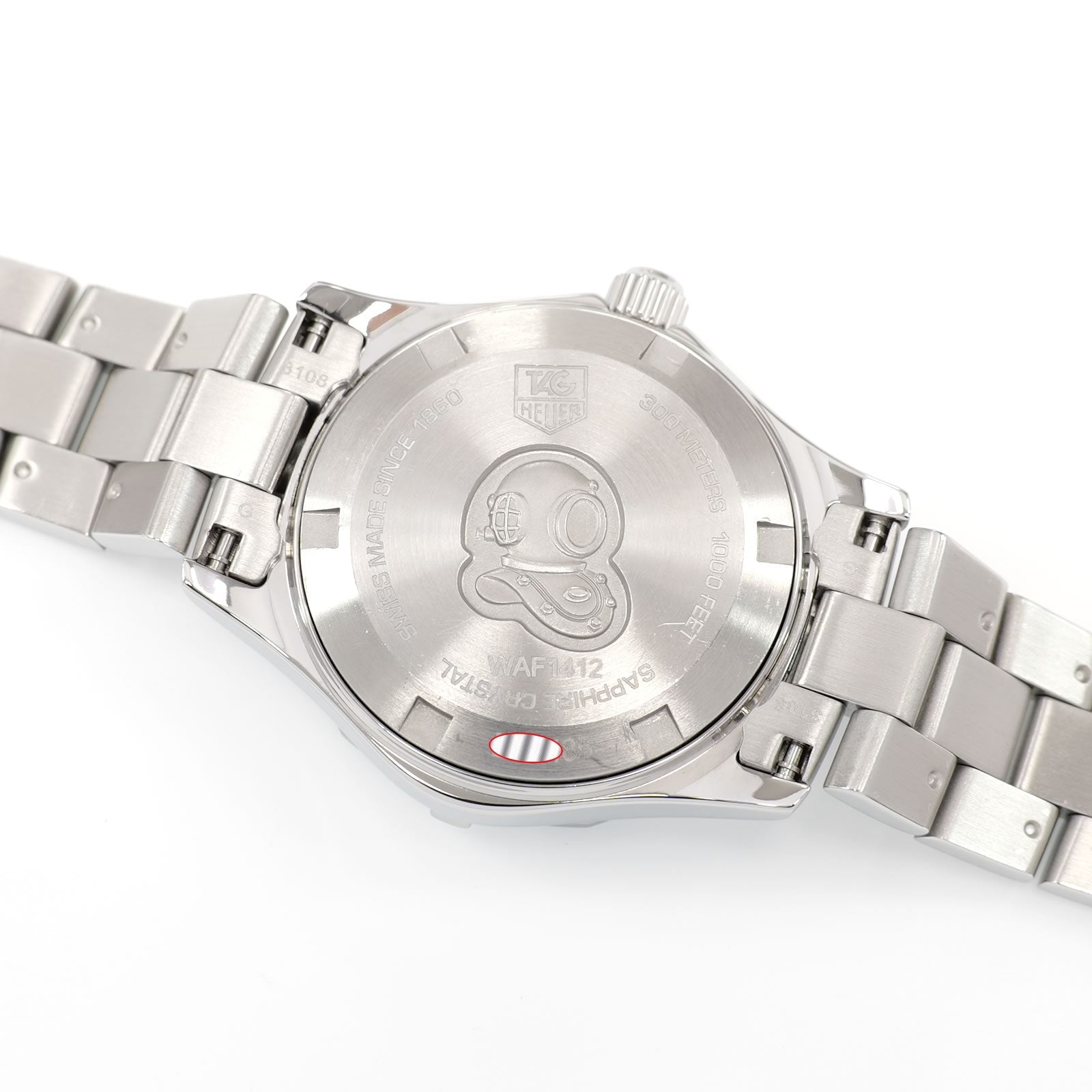 TAG Heuer Aquaracer WAF1412 stainless steel screw down case back
