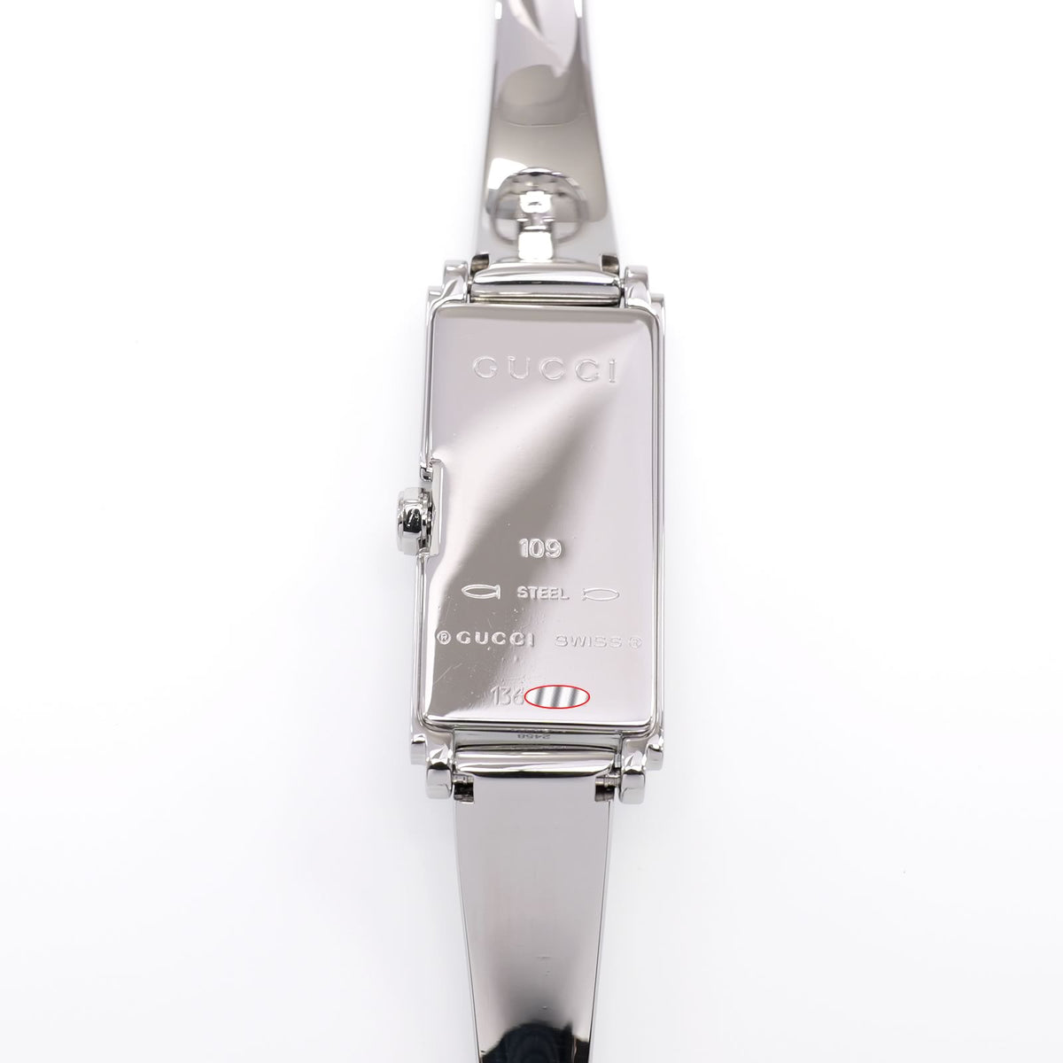 Gucci G-Line 109 stainless steel case back