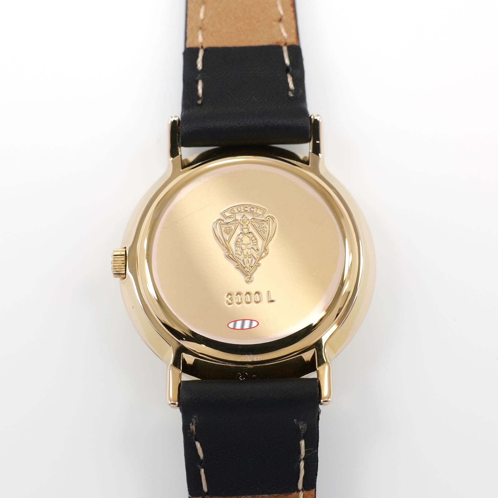 Gucci 3000L 18k Gold Plated case back