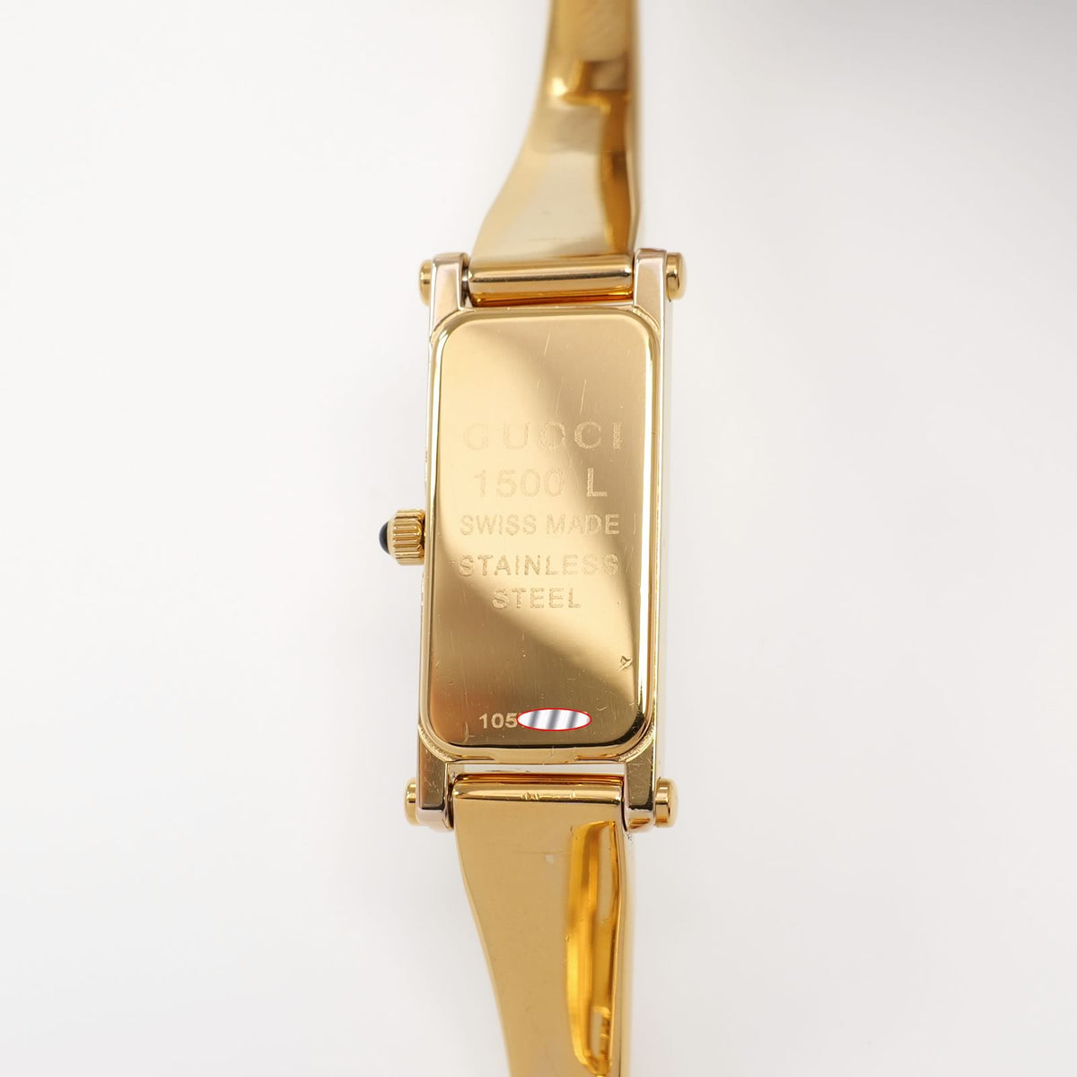 Gucci 1500L 18k Gold Plated case back
