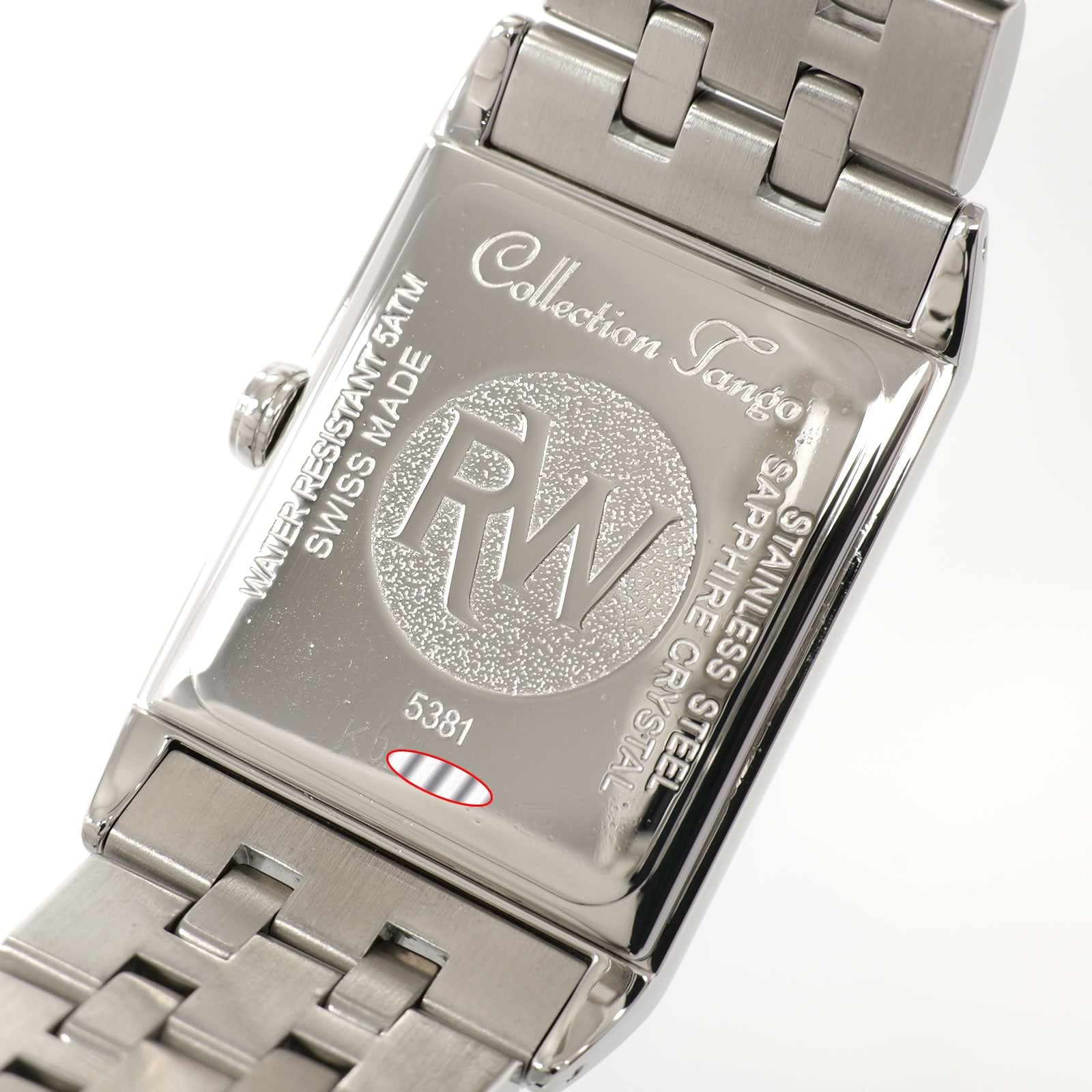 Raymond Weil Tango 5381 stainless steel case back